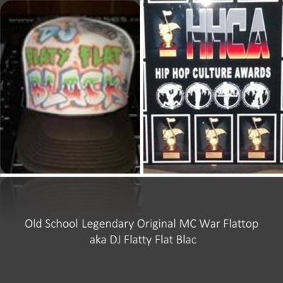 Old School Legendary Original MC War Flattop aka DJ Flatty Flat Black