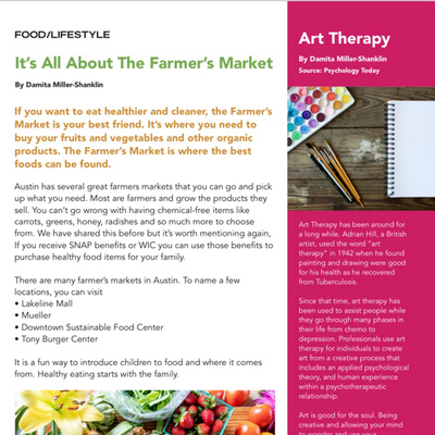 Farmer’s Market and Art Therapy