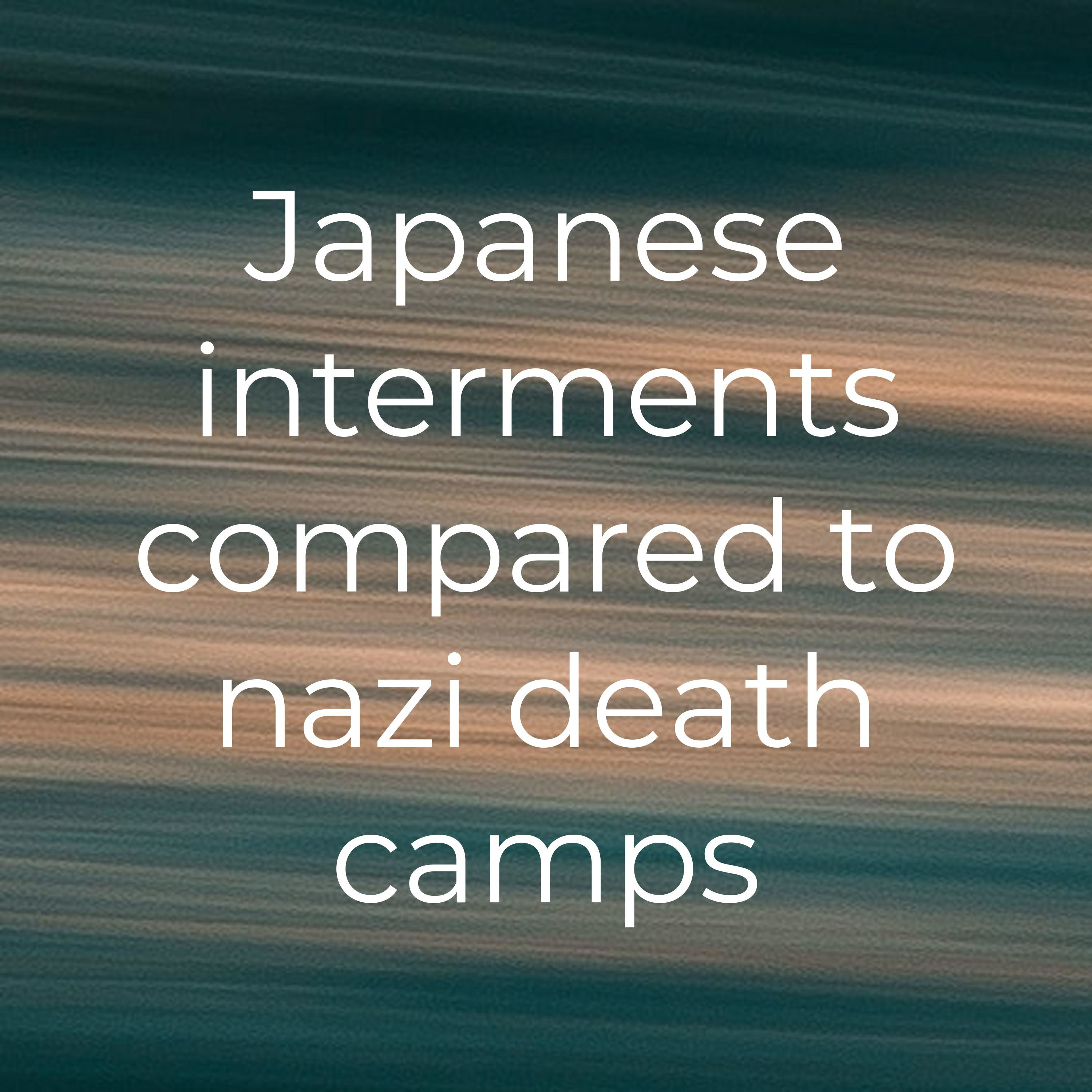 Japanese interments compared to nazi death camps cover art