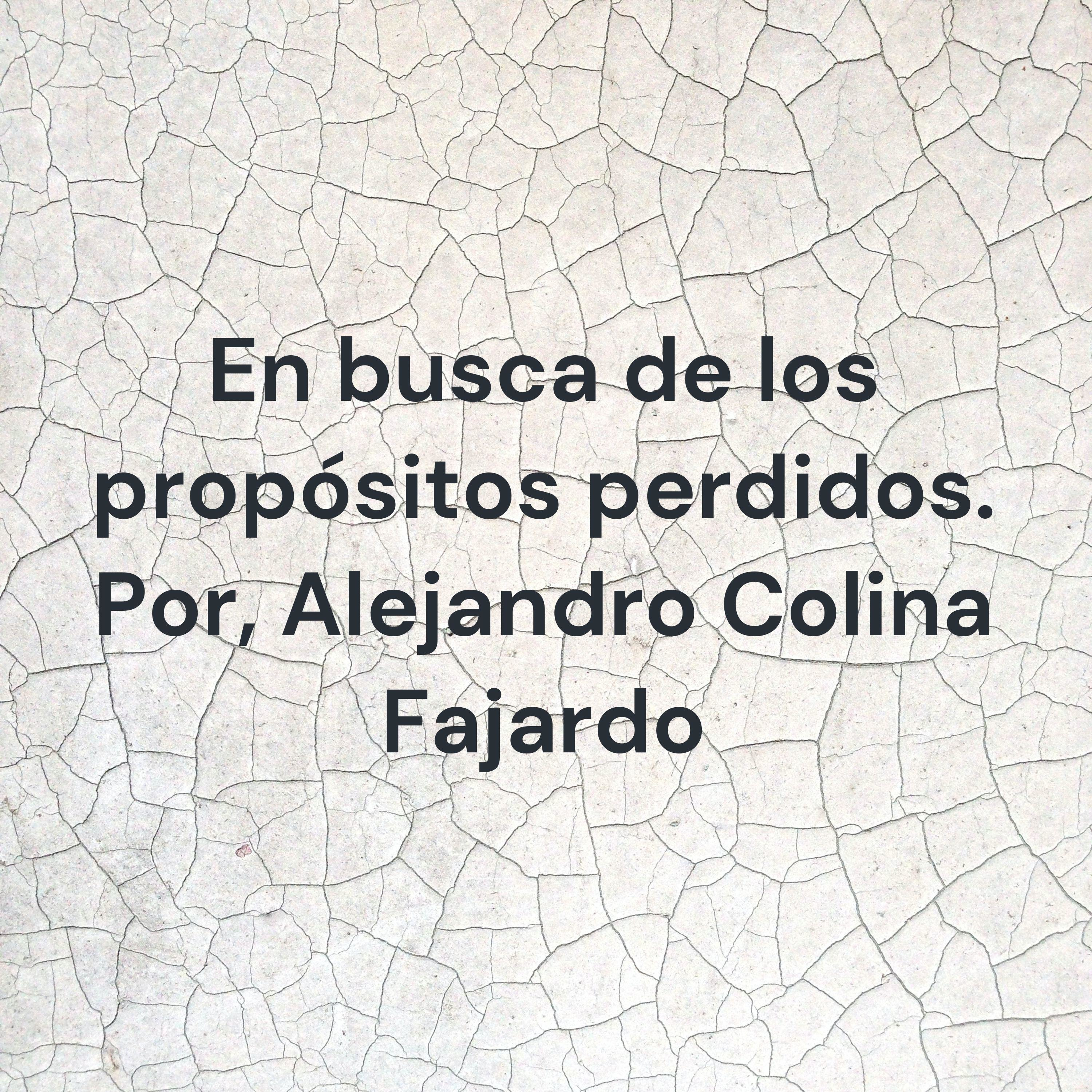 En busca de los propósitos perdidos. Por, Alejandro Colina Fajardo