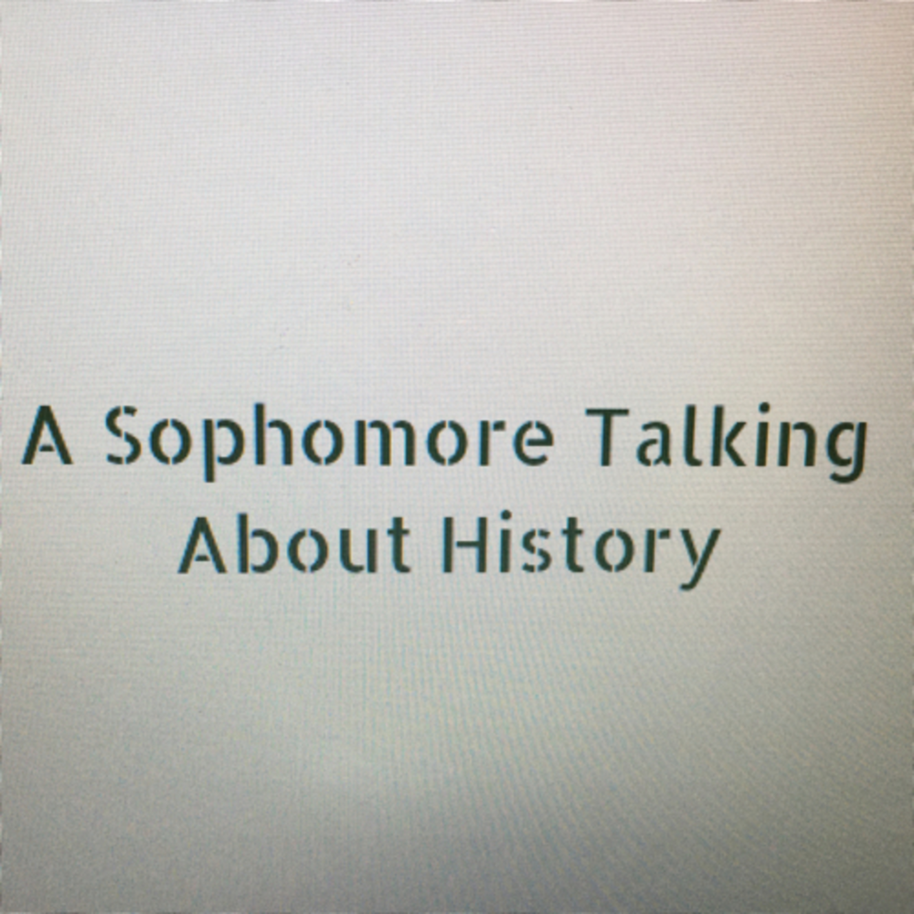 A Sophomore Talking about History