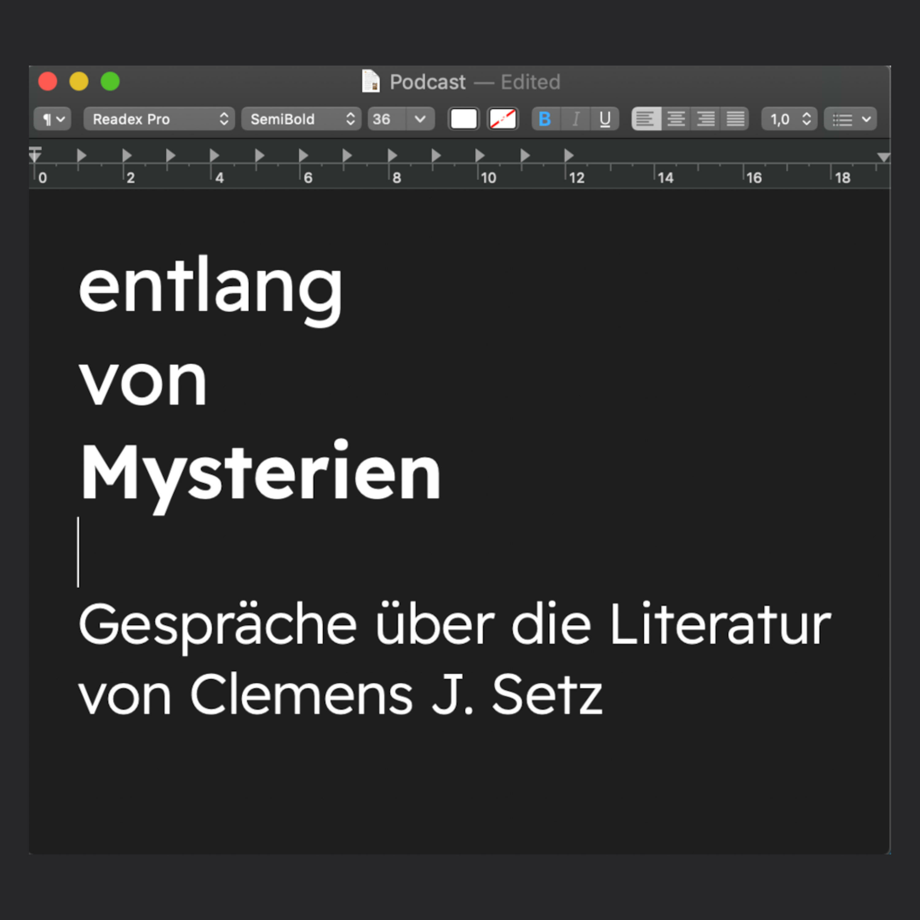 Entlang von Mysterien. Gespräche über die Literatur von Clemens J. Setz