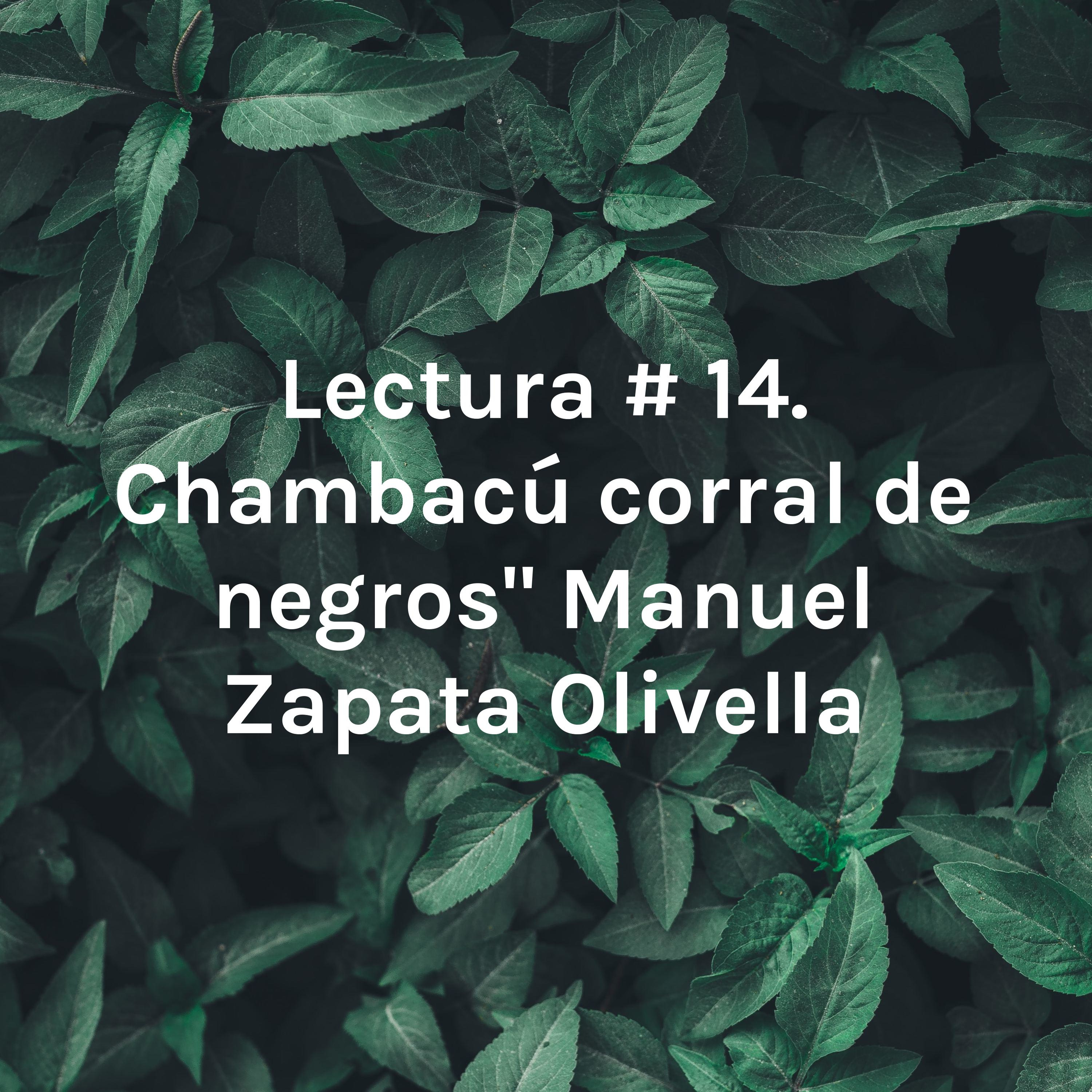 Lectura # 14. “Chambacú corral de negros" Manuel Zapata Olivella


