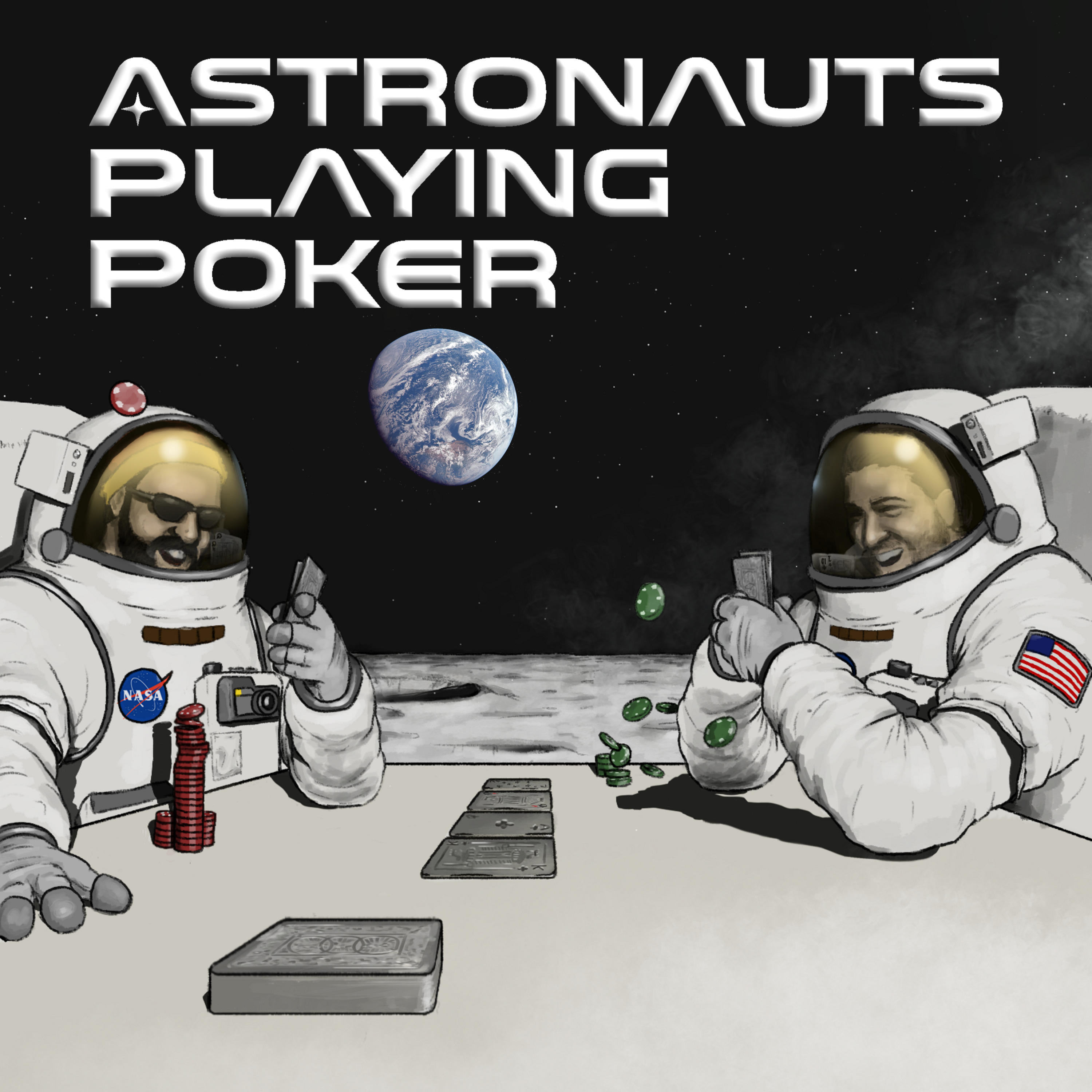 Astronauts Playing Poker