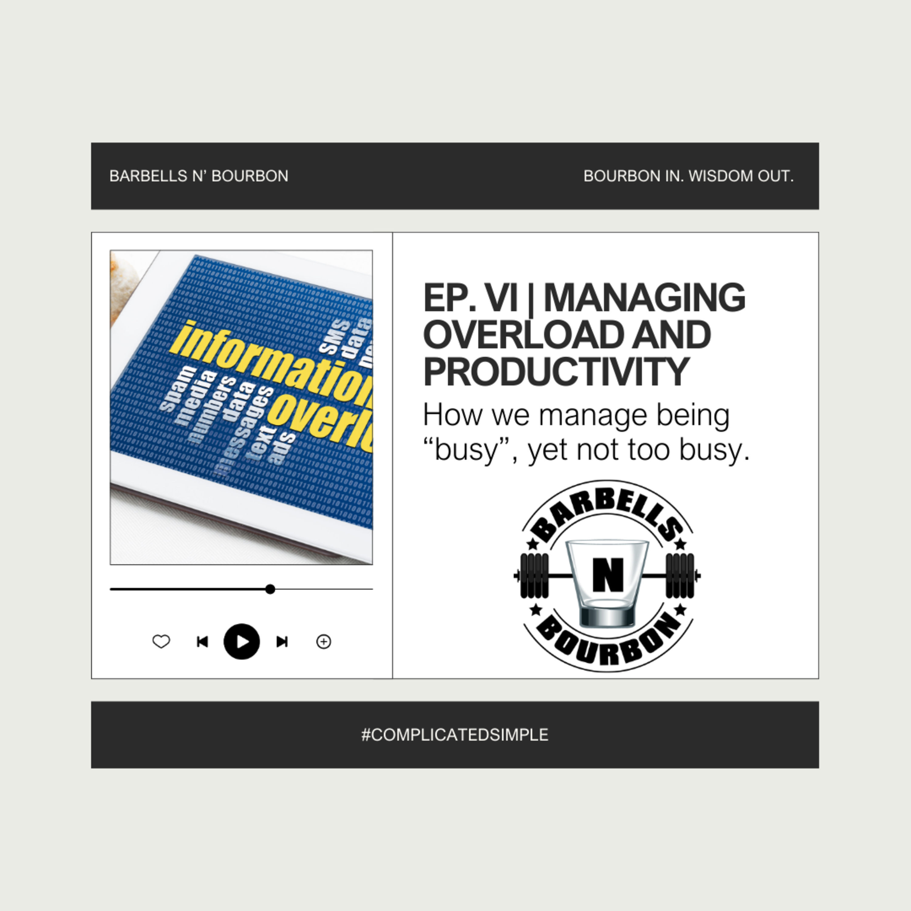 Barbells N' Bourbon: Ep. VI | Managing Overload and Productivity