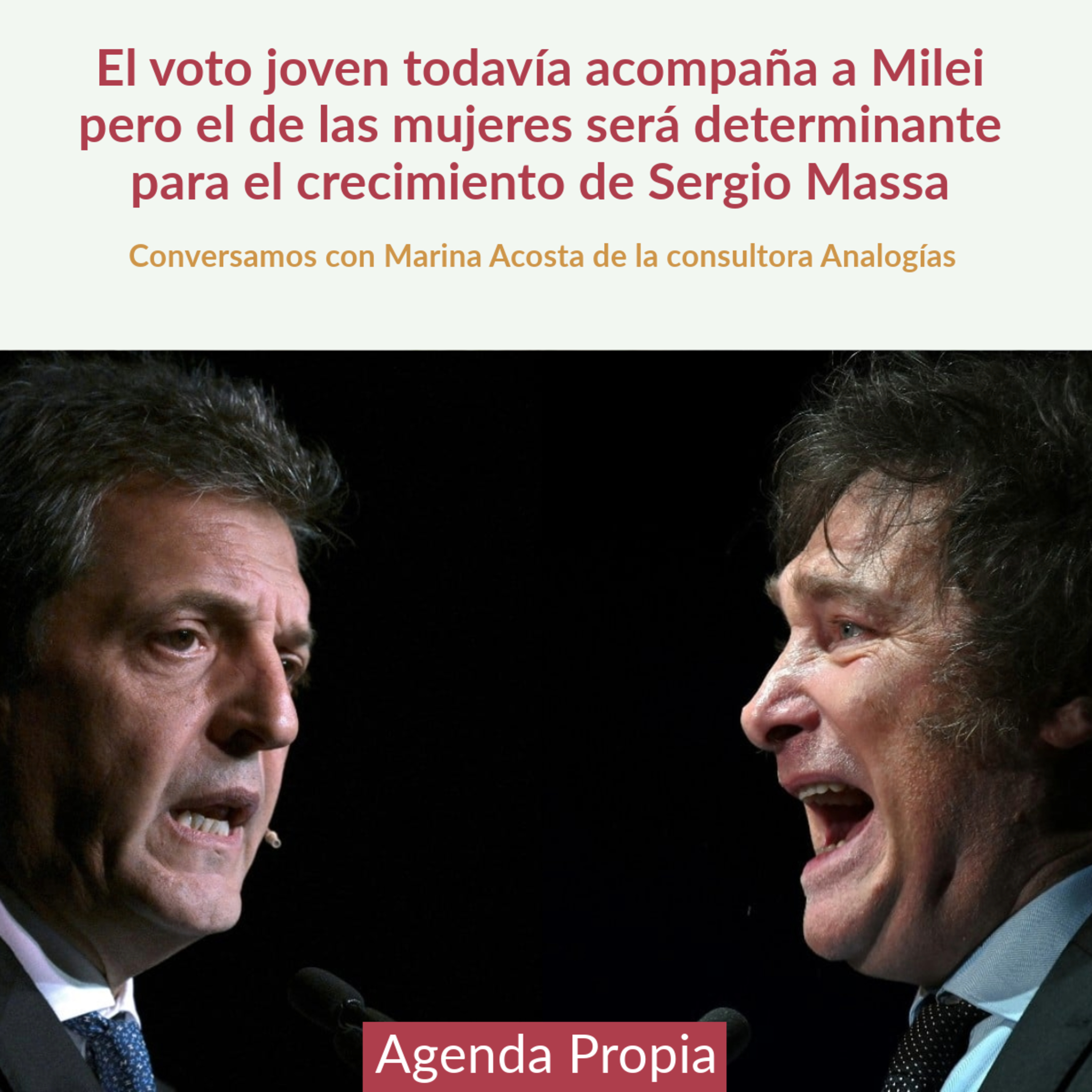 El voto joven todavía acompaña a Milei pero el de las mujeres será determinante para el crecimiento de Sergio Massa  episode artwork