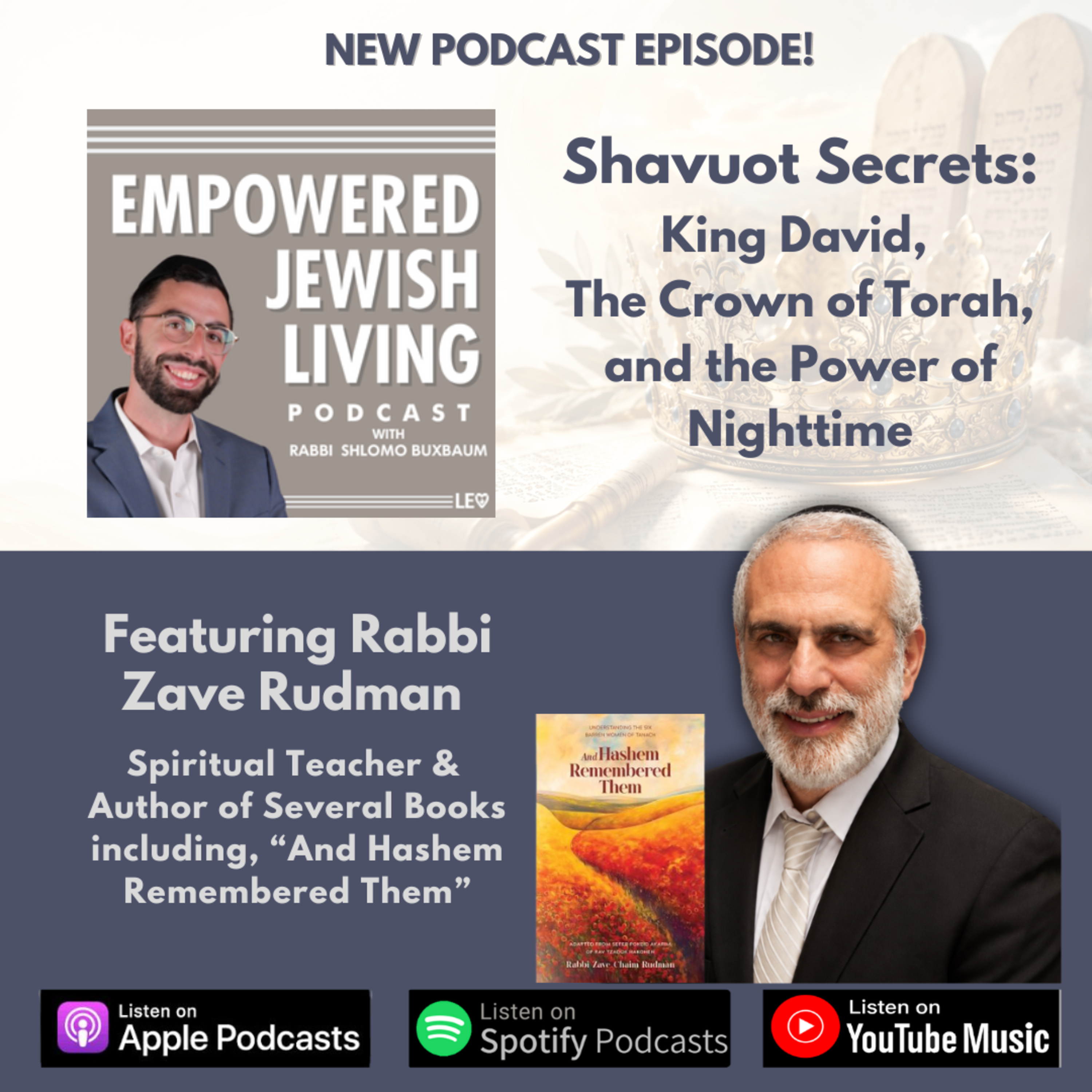 R' Zave Rudman: Shavuot Secrets- King David, The Crown of Torah, & The Power of Nighttime