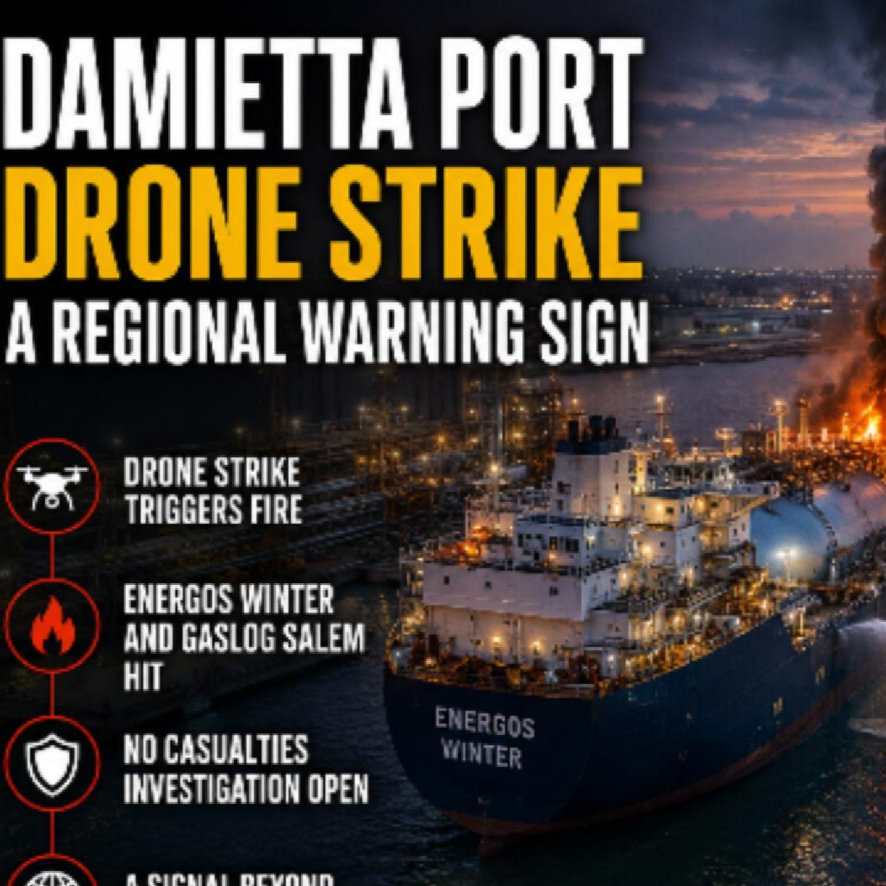 Egypt's Damietta Port Drone Strike: A Regional Warning episode artwork