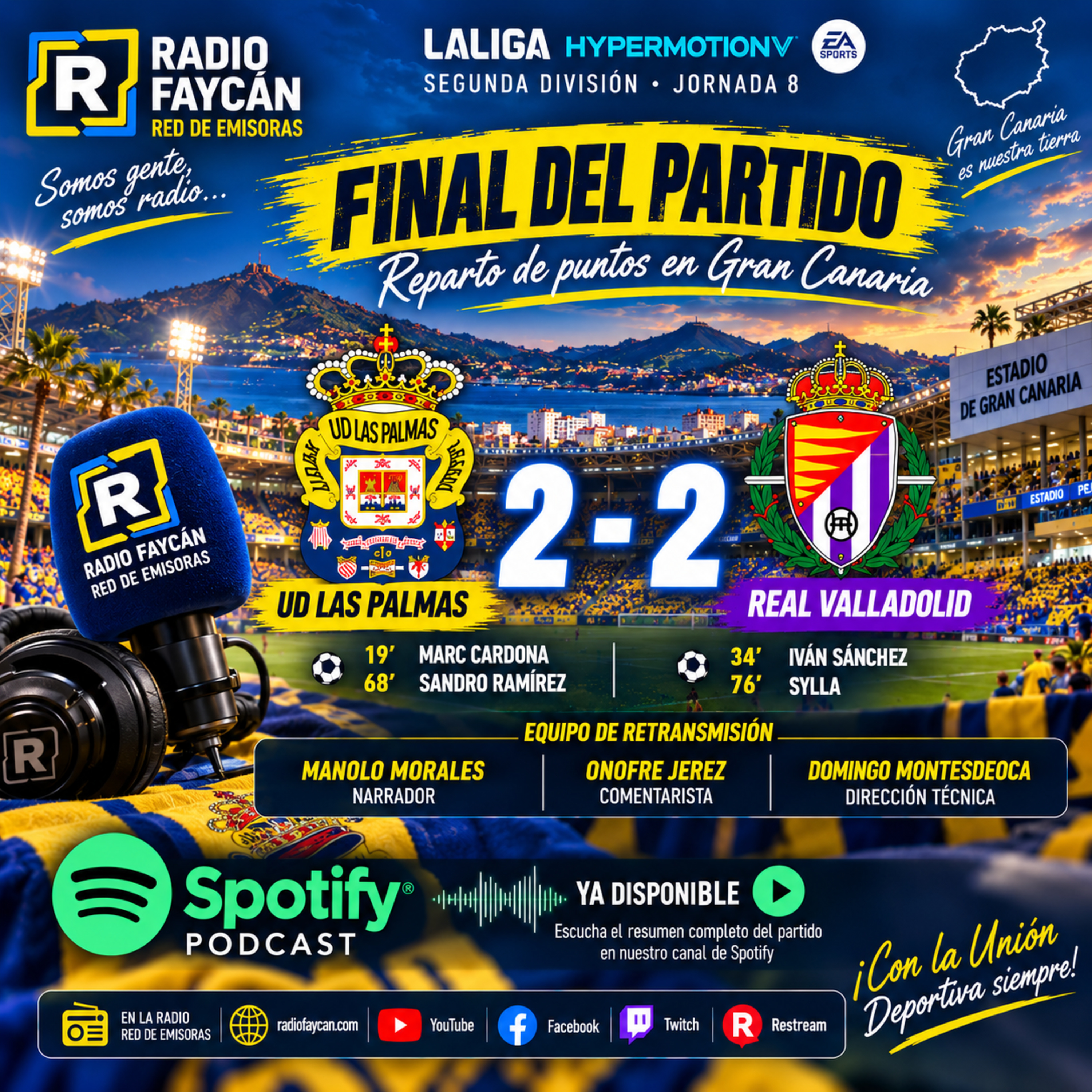 Transmisión UD Las Palmas -Valladoliz (2-2) 04-10-2026