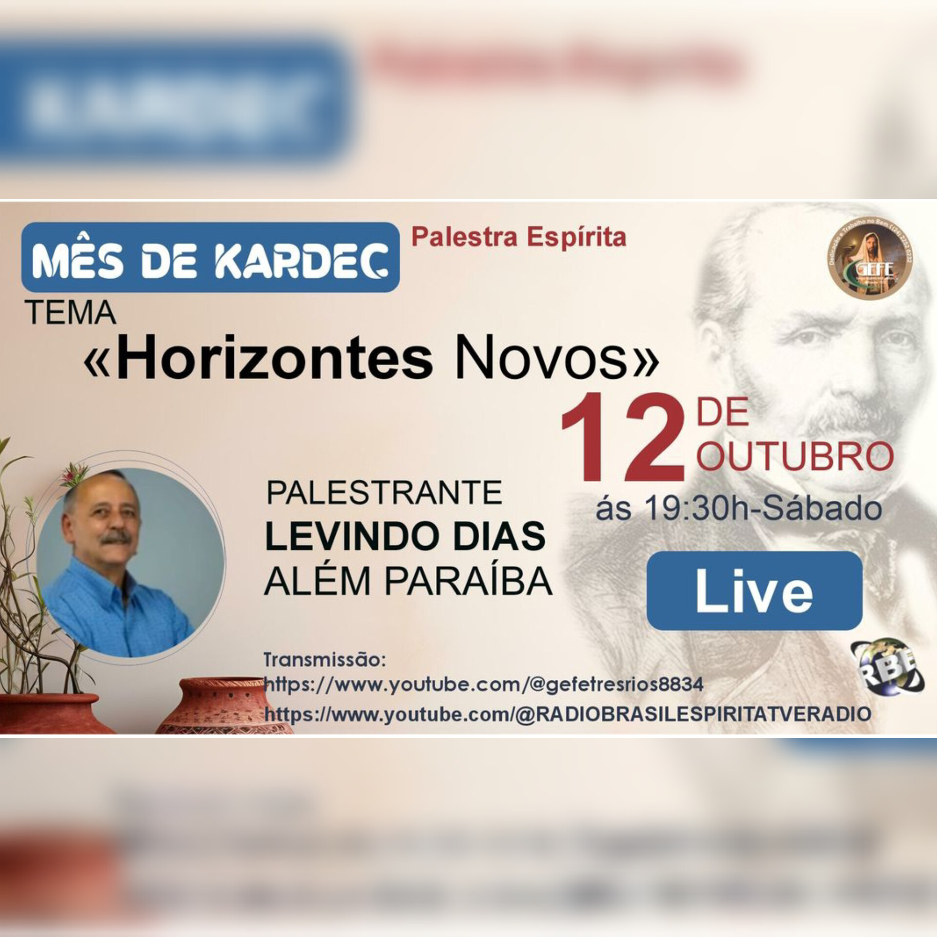 GEFE - MÊS DE KARDEC - HORIZONTES NOVOS. #rbeoficial #gefe episode artwork