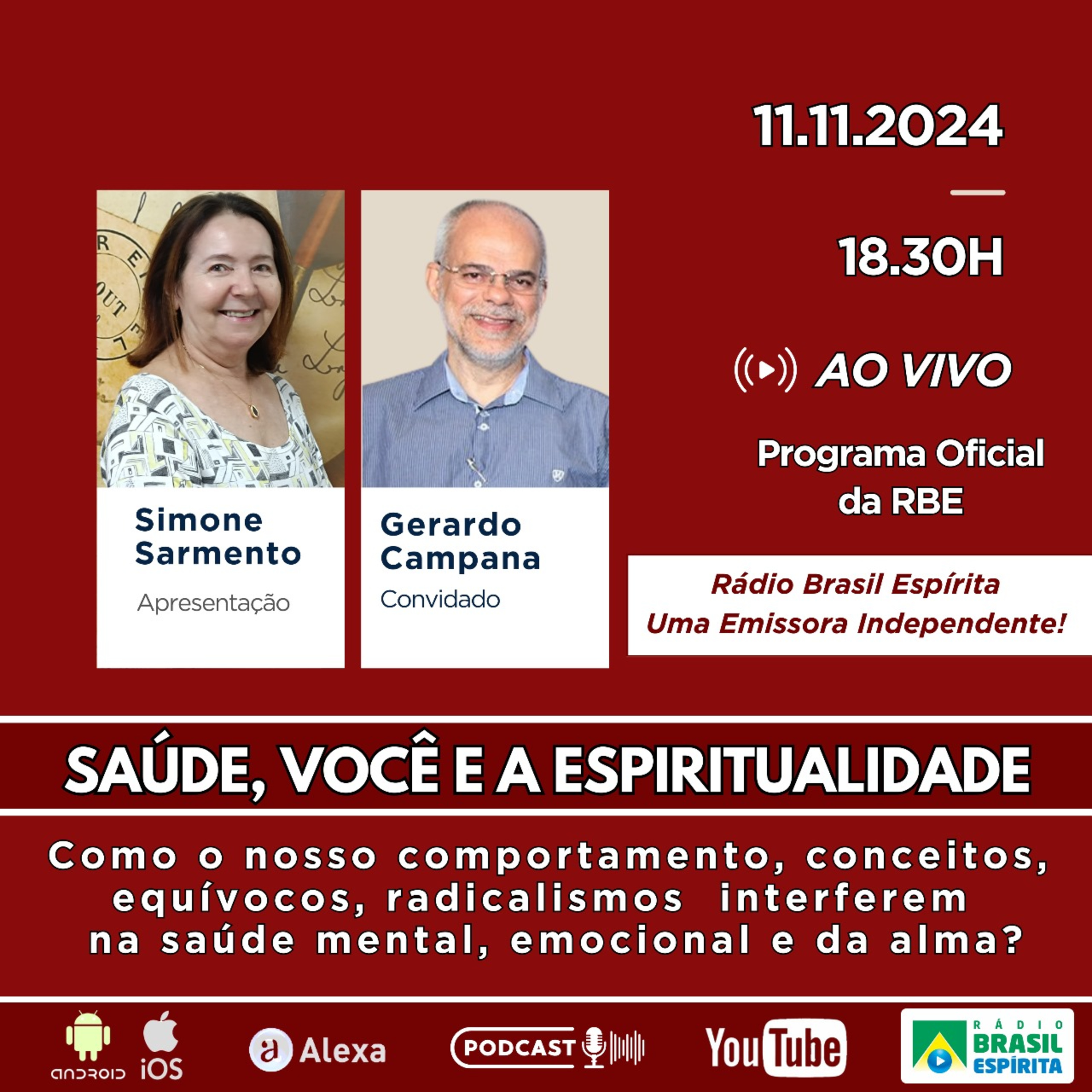 Como o nosso comportamento e conceitos, interferem na saúde mental, emocional e da alma? #rbeoficial episode artwork