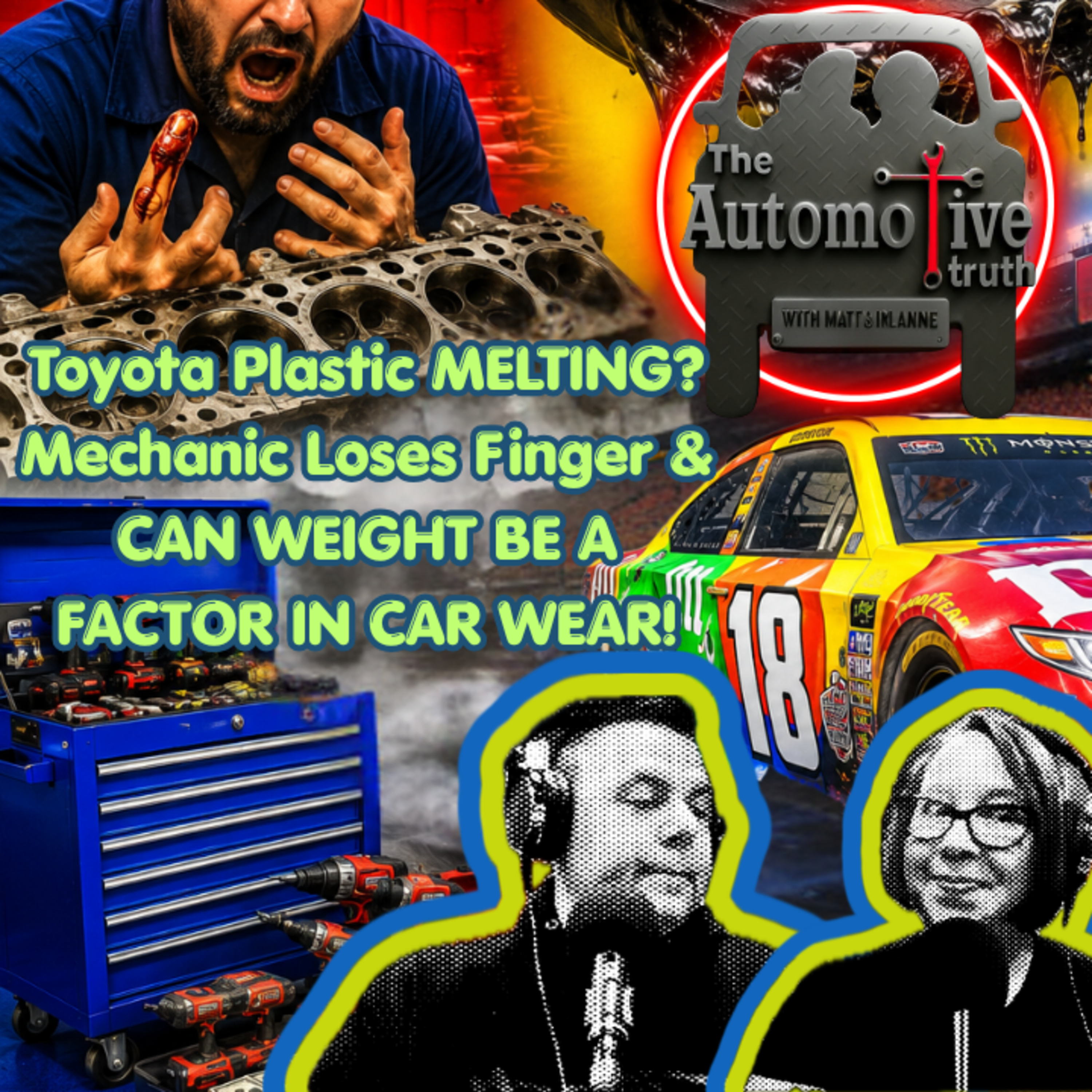 Toyota plastic is MELTING?! MECHANIC LOOSES FINGER & Can WEIGHT be a factor in CAR WEAR?