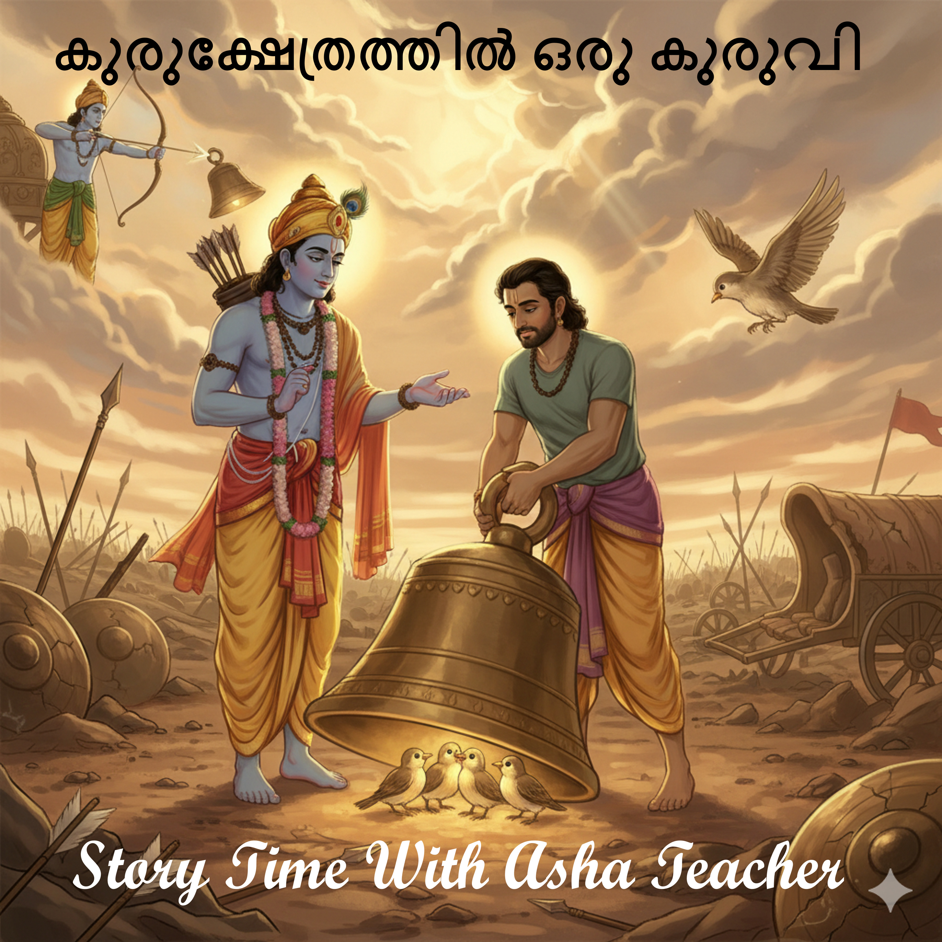 436 | കുരുക്ഷേത്രത്തിൽ ഒരു കുരുവി | A Story From Mahabharatha |Malayalam Stories episode artwork