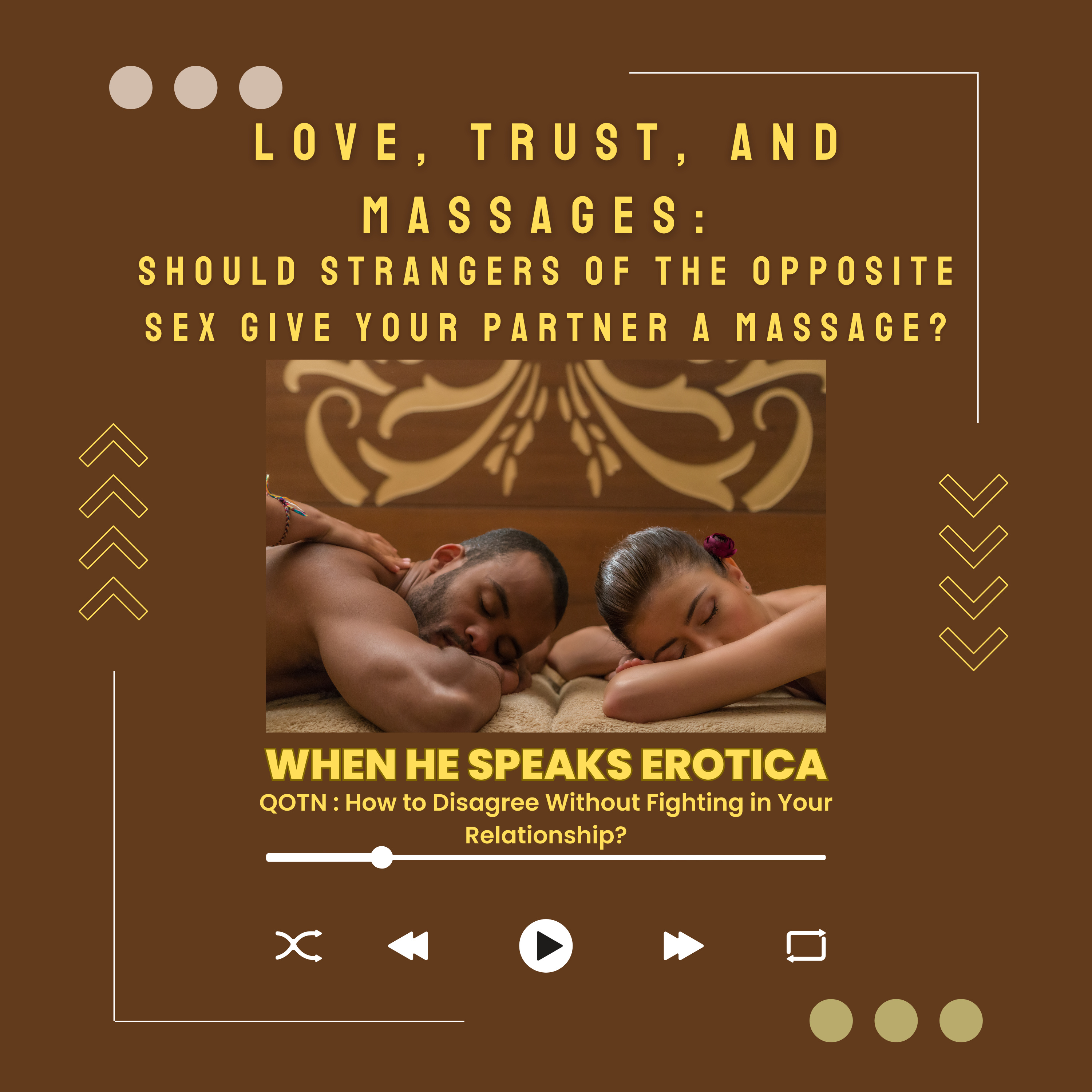 "Love, Trust, and Massages: Should Strangers of the Opposite Sex Give Your Partner A Massage?"