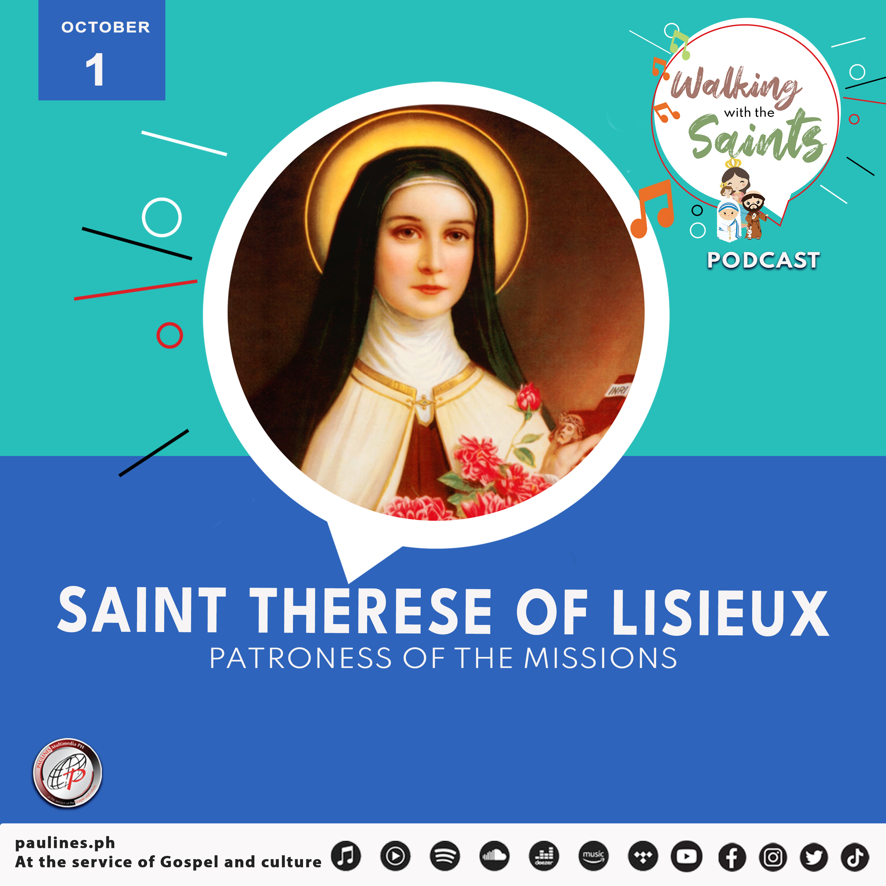 Walking with the Saints Podcast | Feast of Saint Therese of Lisieux, Patroness of the Missions | October 1 episode artwork