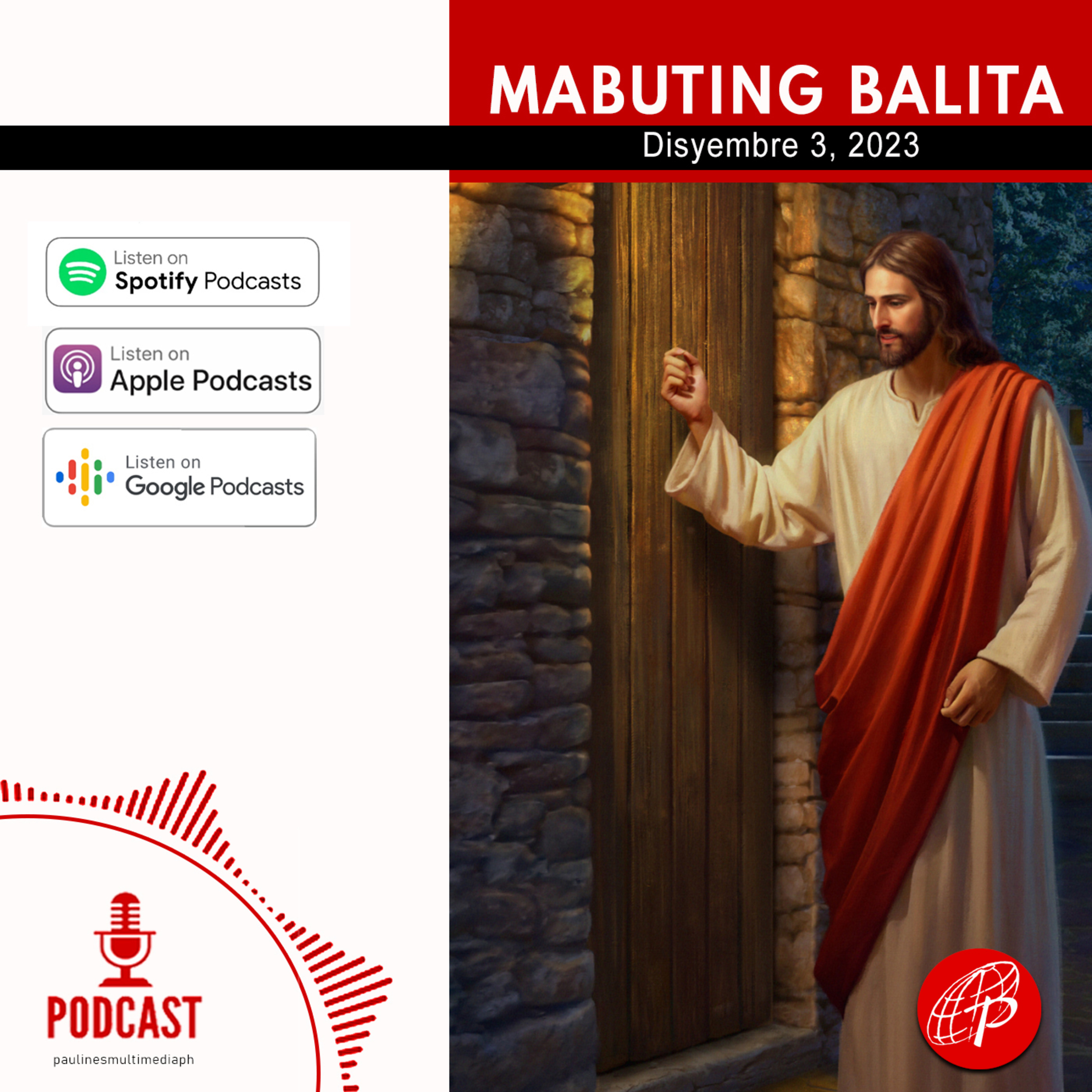 Mabuting Balita l Disyembre 3, 2023 – Unang Linggo sa Panahon ng Pagdating ng Panginoon (B) episode artwork
