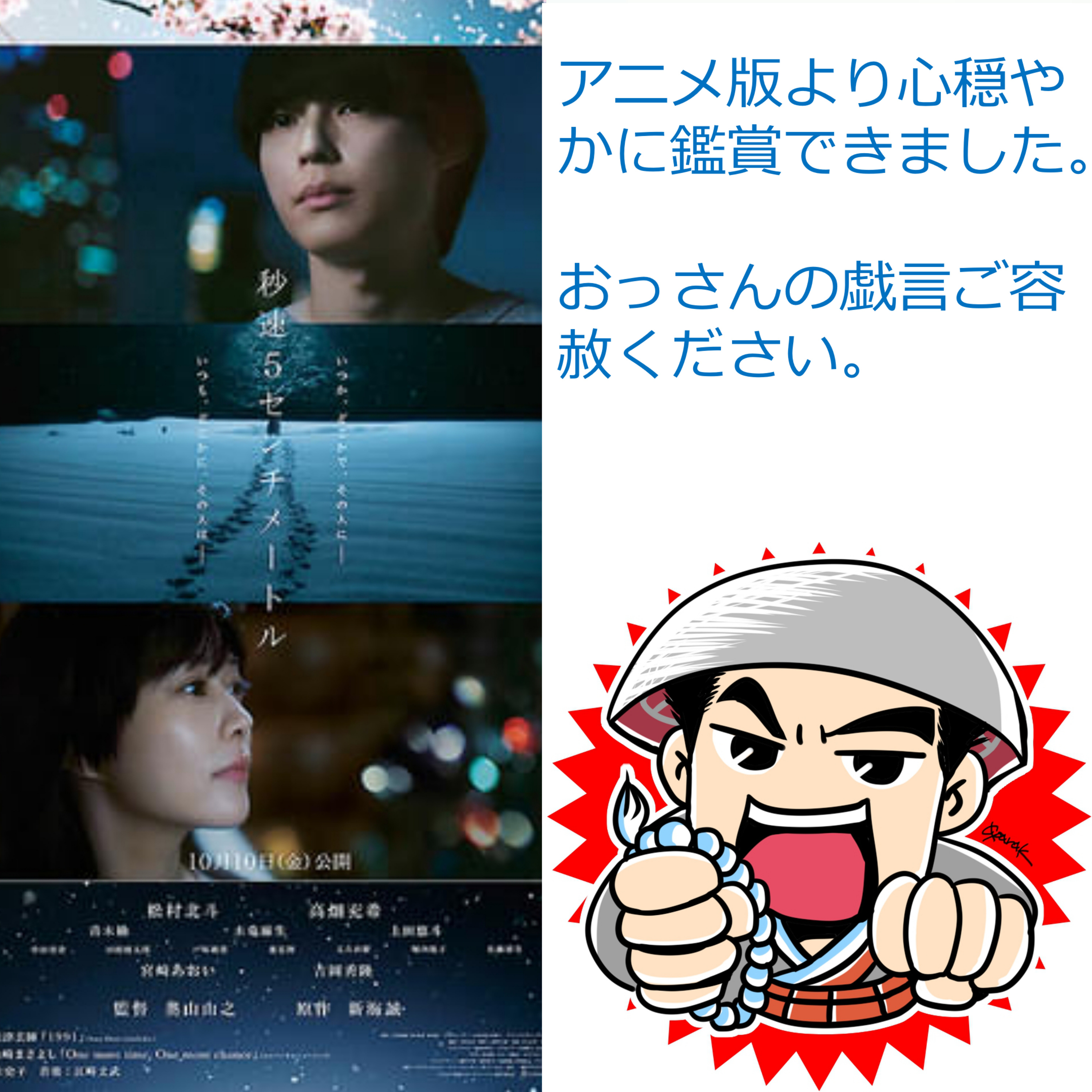 【再開】男一人映画「秒速５センチメートル」感想と辛かった話 episode artwork