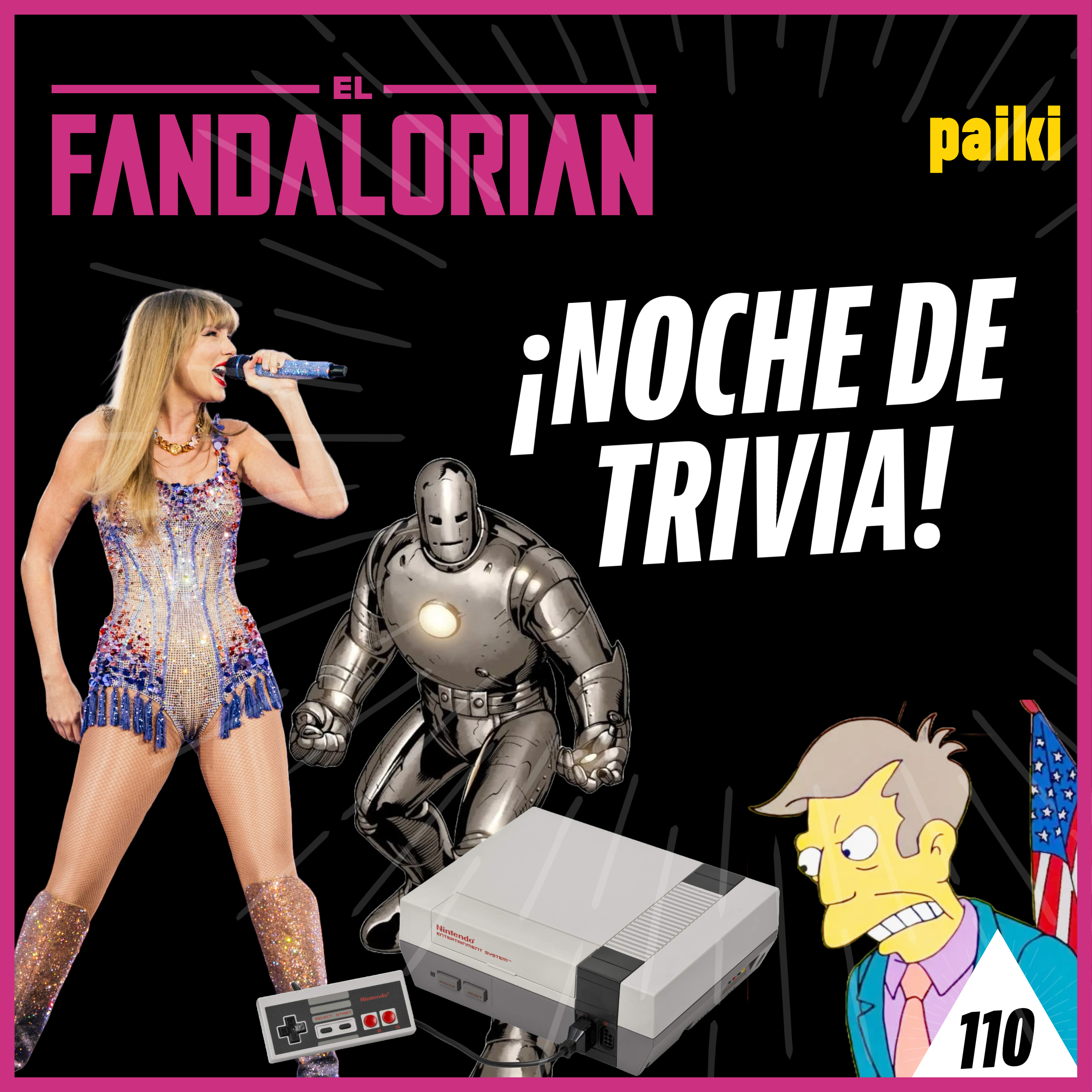 110. Noche de trivia: Taylor Swift, Marvel y DC, Los Simpson episode artwork