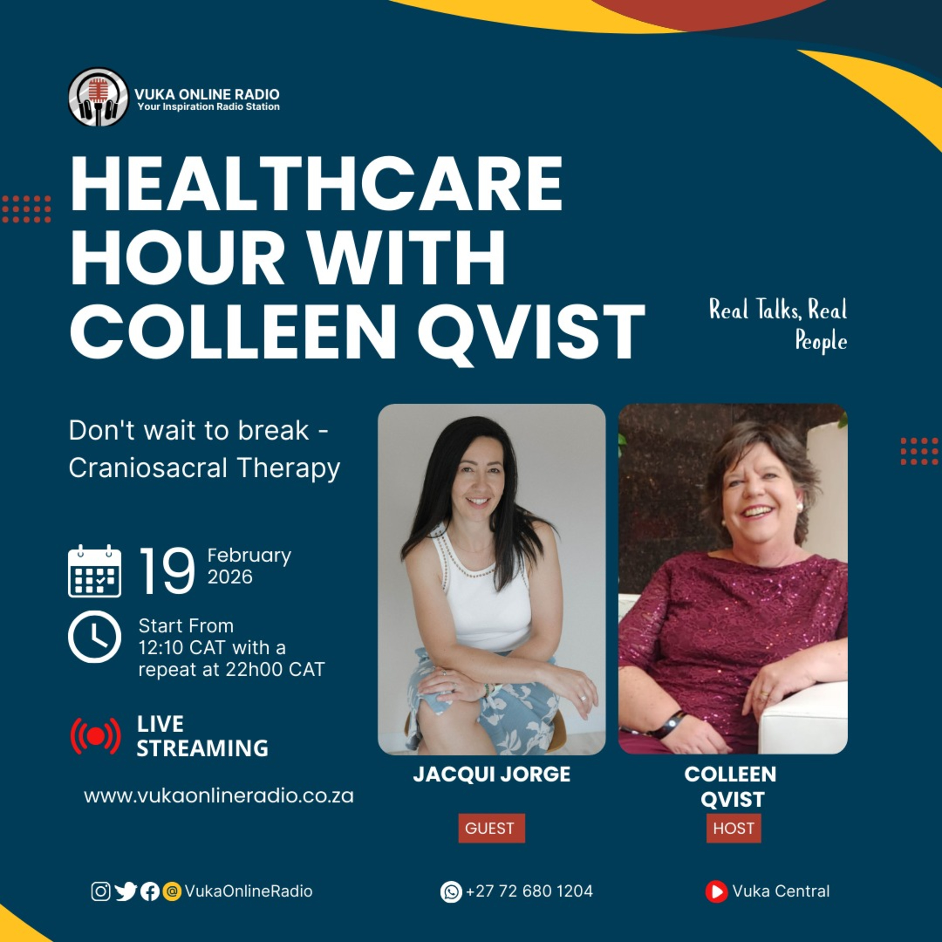 190226-Health Care Hour With Colleen Qvist and Jacqui Jorge