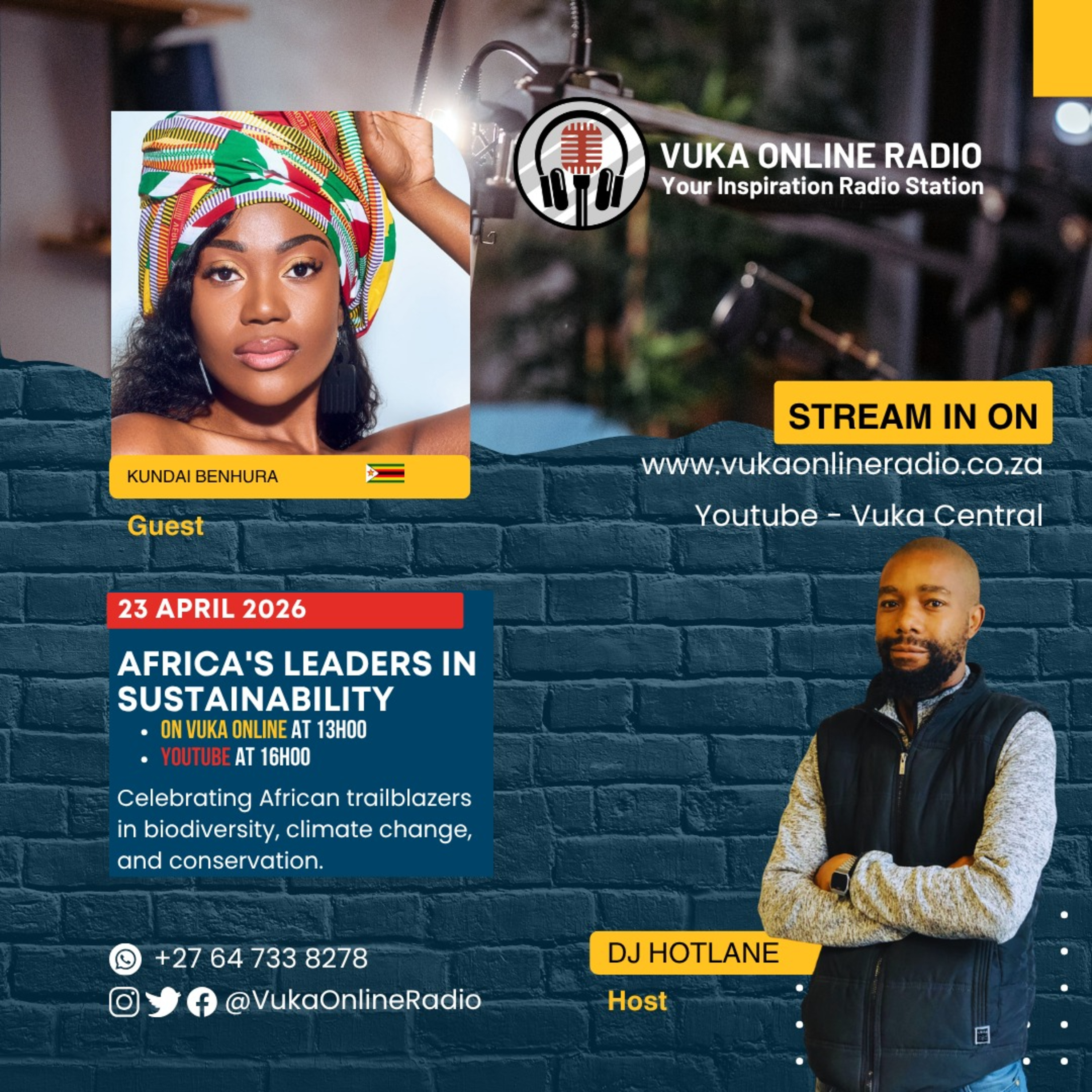 230426-Africa`s Leaders in Sustainability (DJ Hotlane and Miss Africa) 13.00 CAT