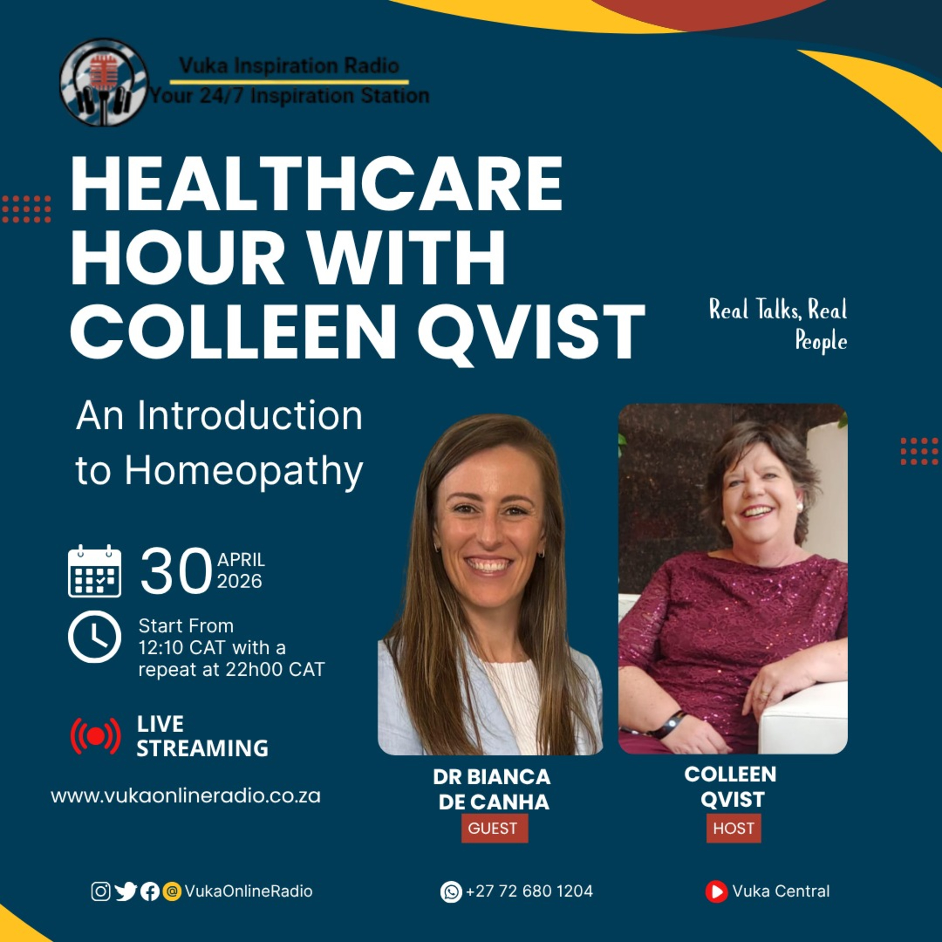 300426 - Healthcare Hour with Colleen Qvist- Dr Bianca de Canha