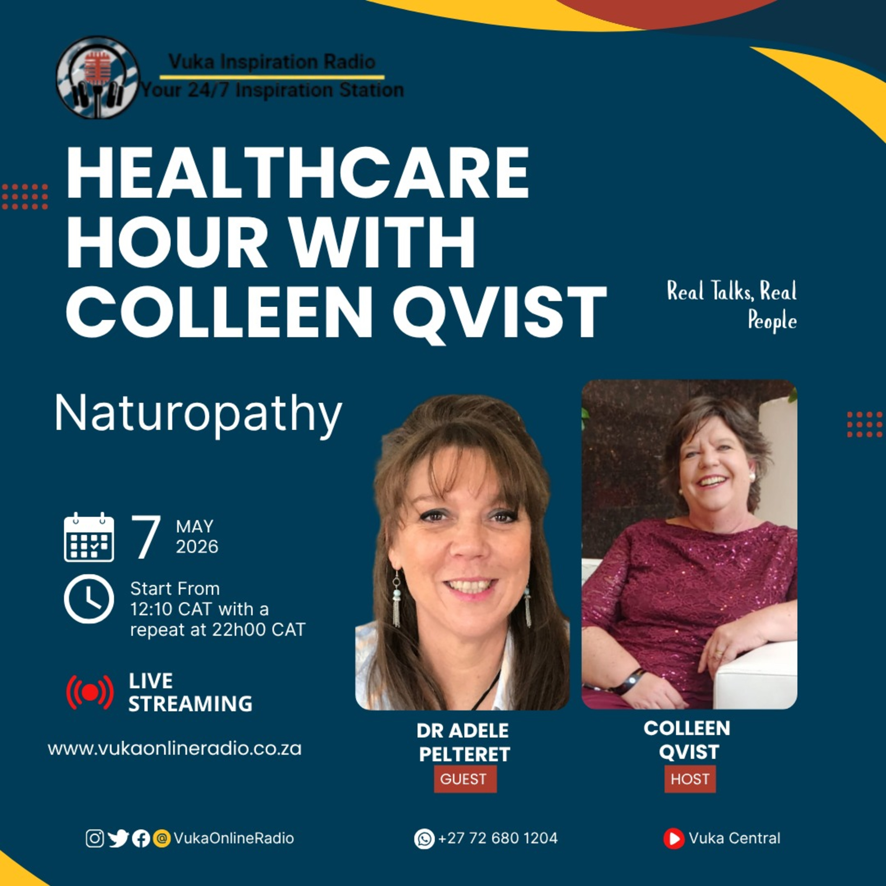 070526-Healthcare hour with Collen Qvist- Dr Adele Pelteret