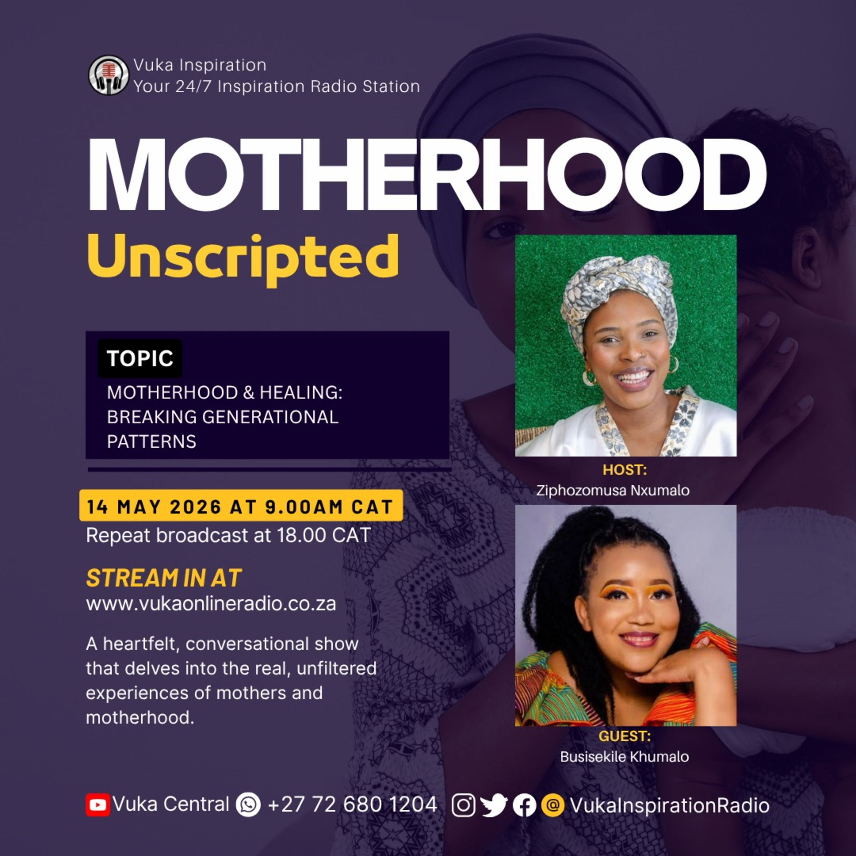 140526-Motherhood Unscripted with Ziphozomusa and Busisekile Khumalo