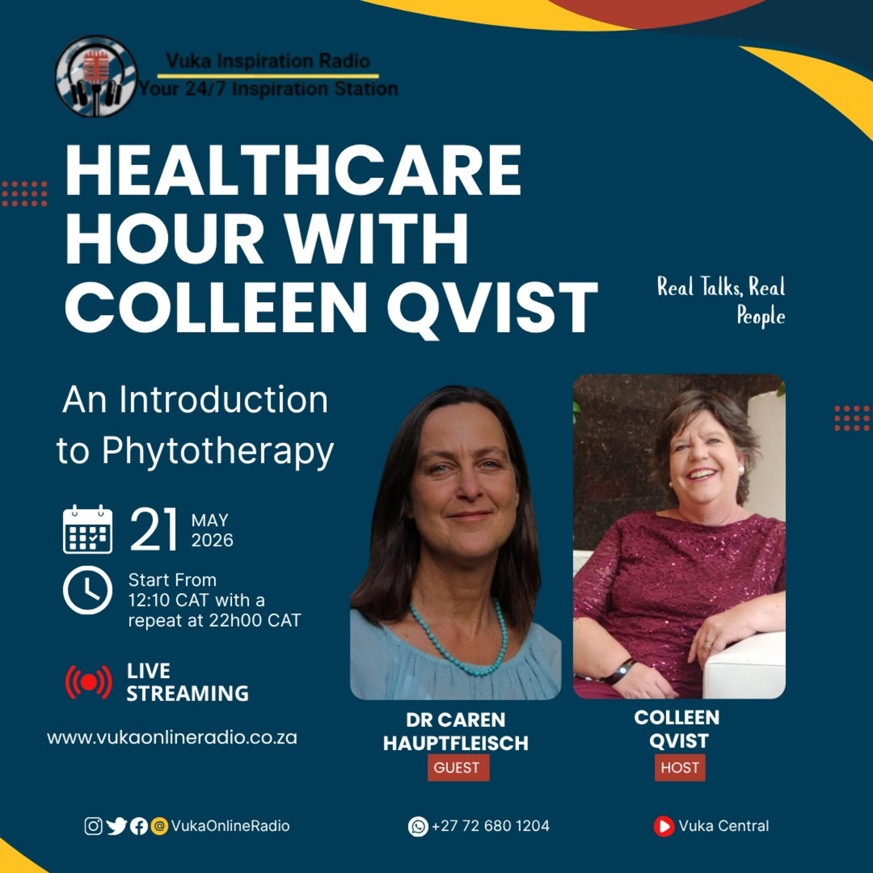 21052-Heathcare Hour with Colleen Qvist and Dr Caren Hauptfleisch