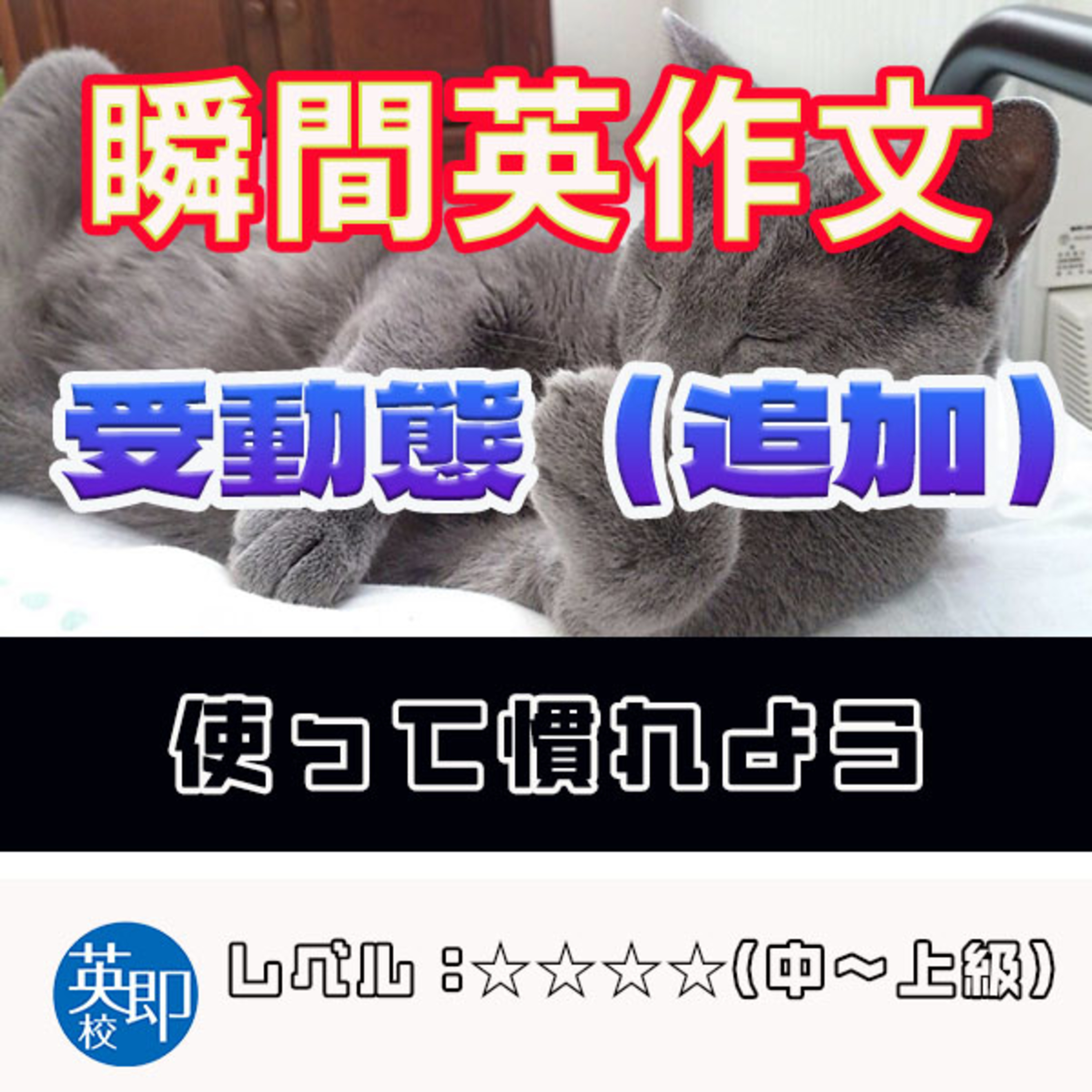 【瞬間英作文：受動態（追加）】使って慣れていこう！ episode artwork
