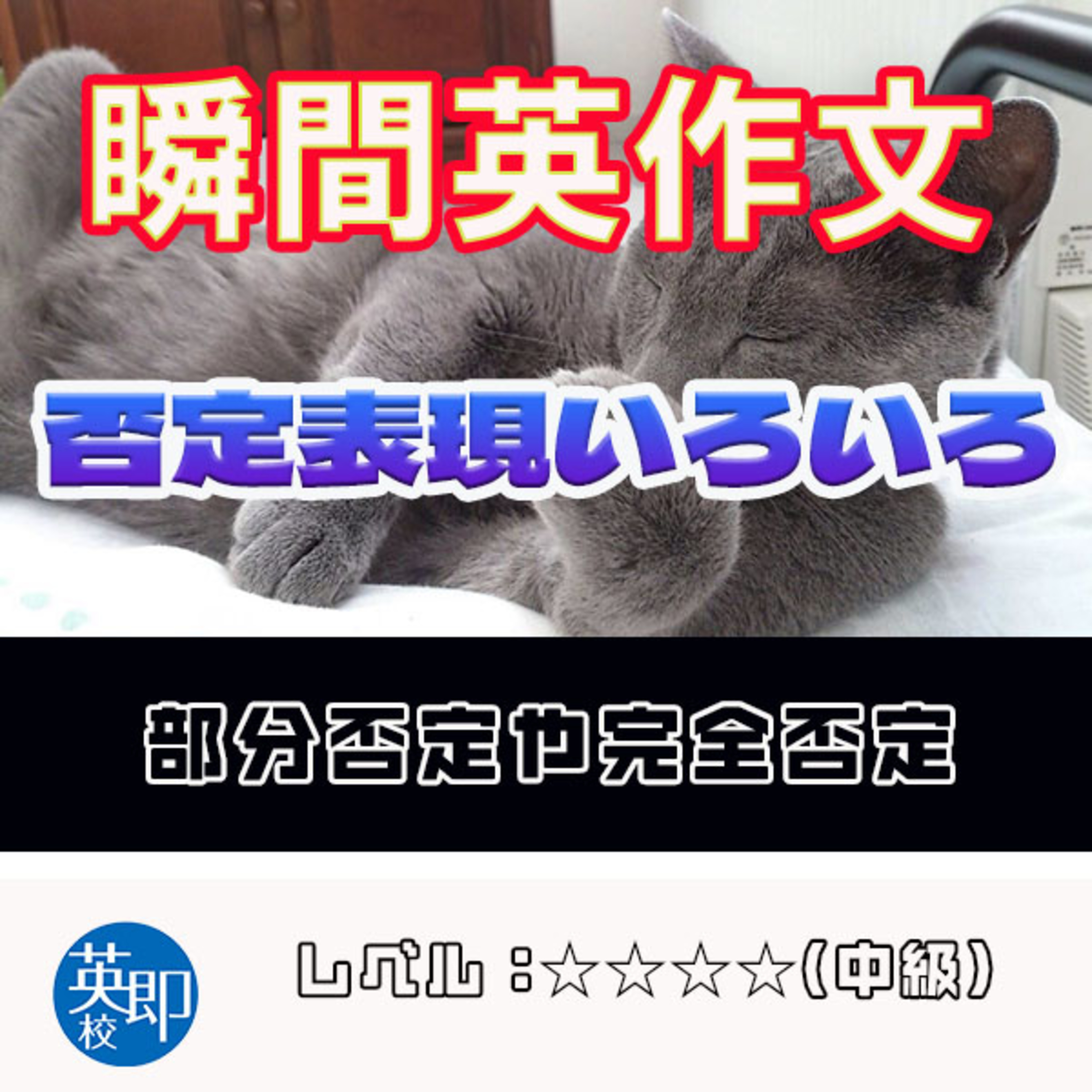 【瞬間英作文：否定表現】部分否定や完全否定、マイルドな否定も episode artwork