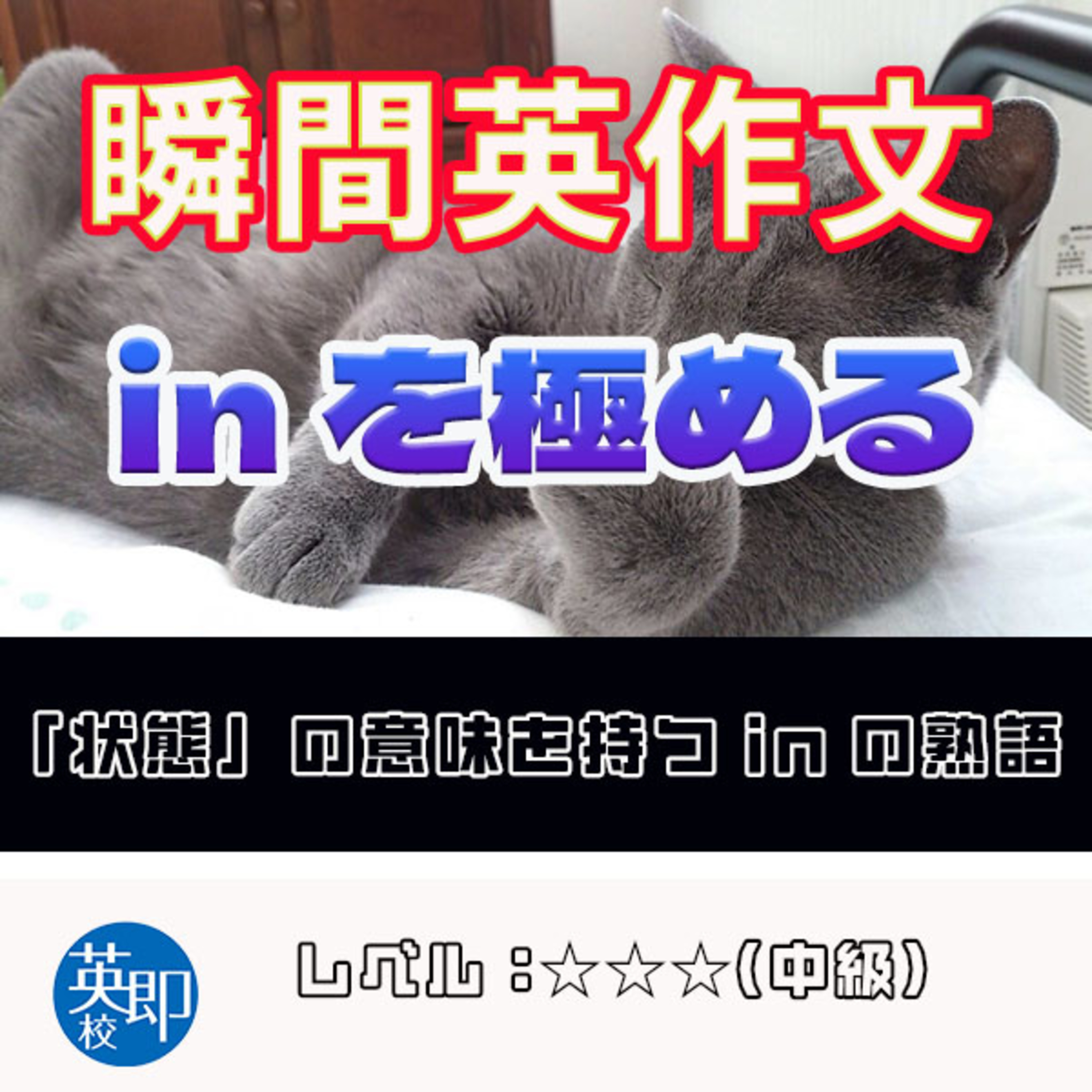 【瞬間英作文：inを極める】inを使う必須熟語を紹介！ episode artwork