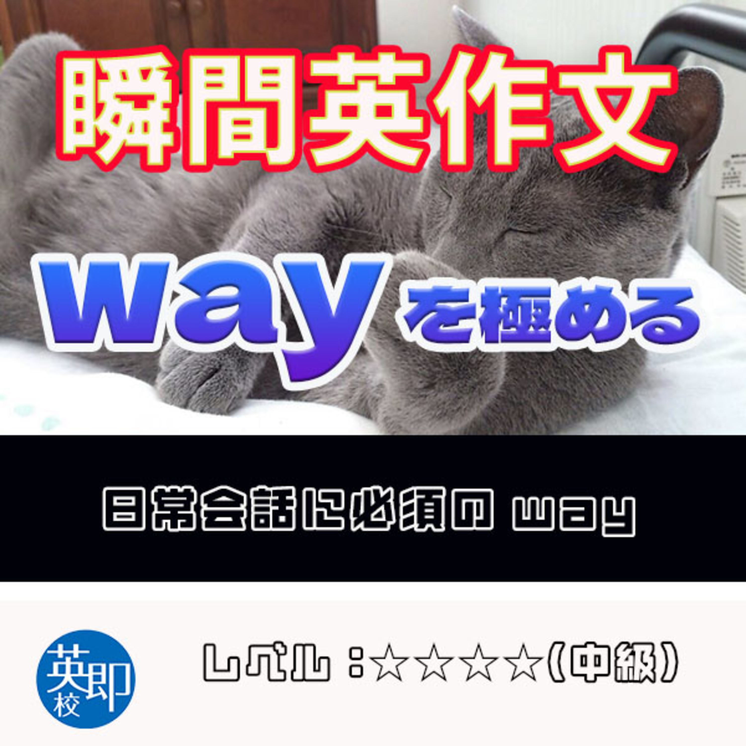 【瞬間英作文：wayを極める】「道」だけじゃない！wayを日常会話で使いこなそう episode artwork
