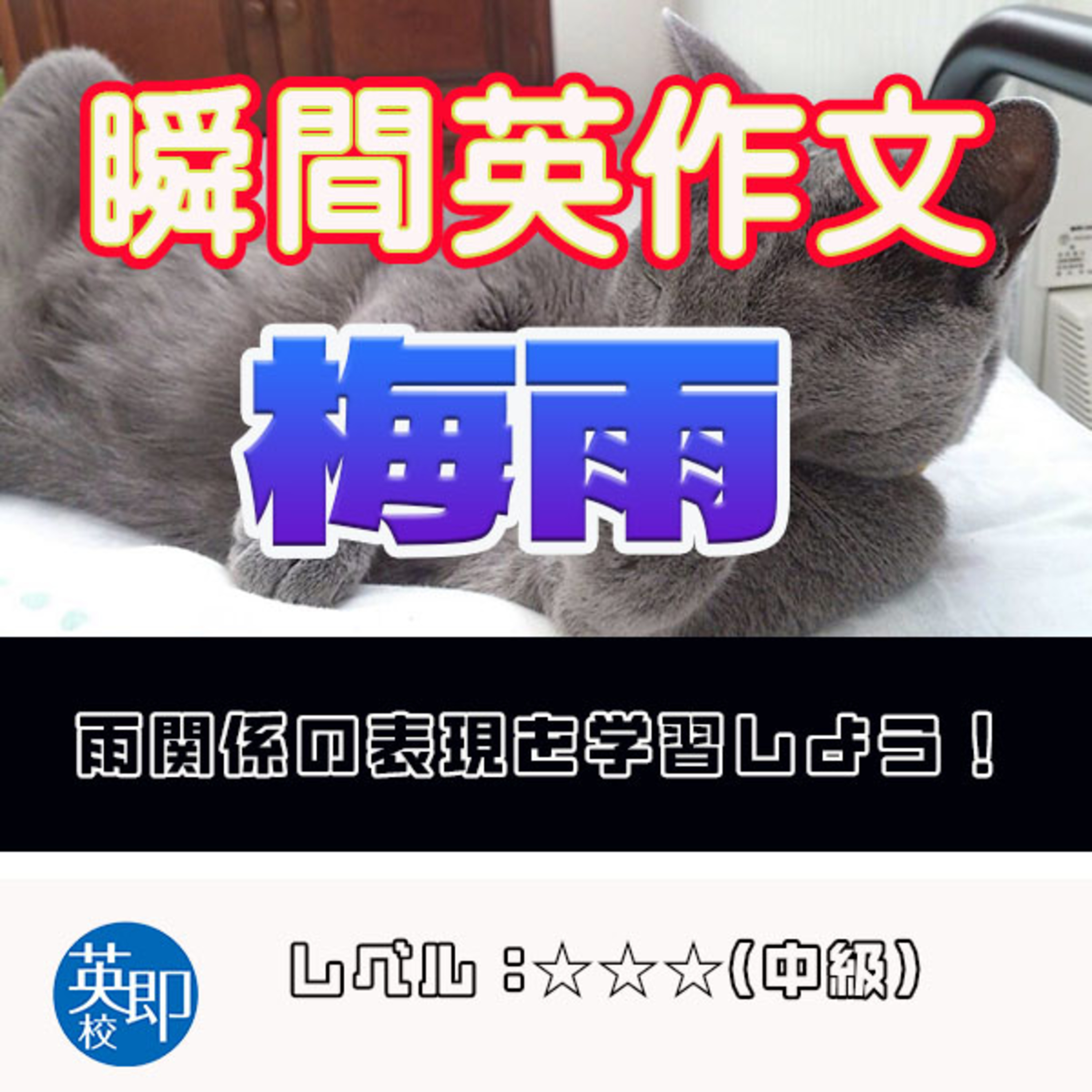 【瞬間英作文：梅雨】雨関連の表現を学習しよう！