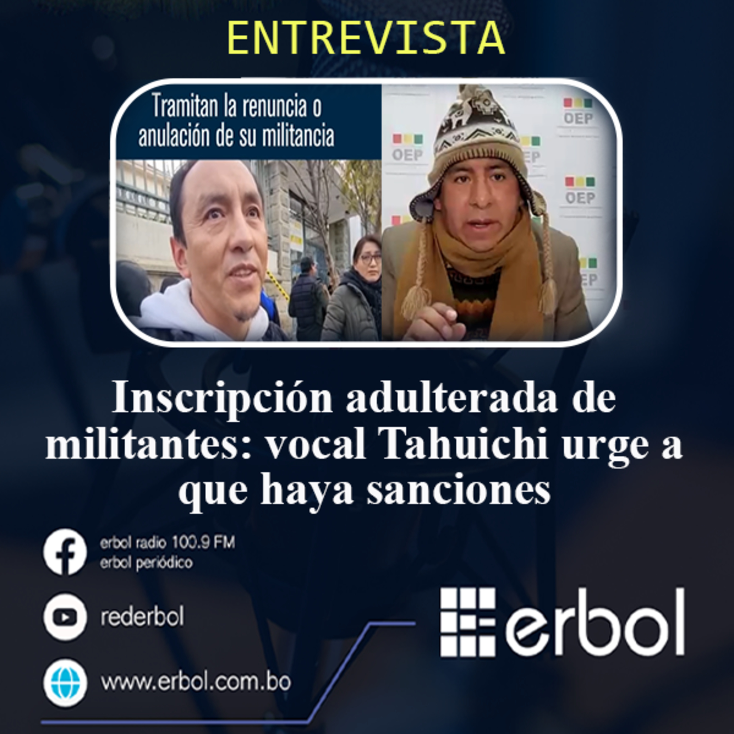 Inscripción adulterada de militantes: vocal Tahuichi urge a que haya sanciones