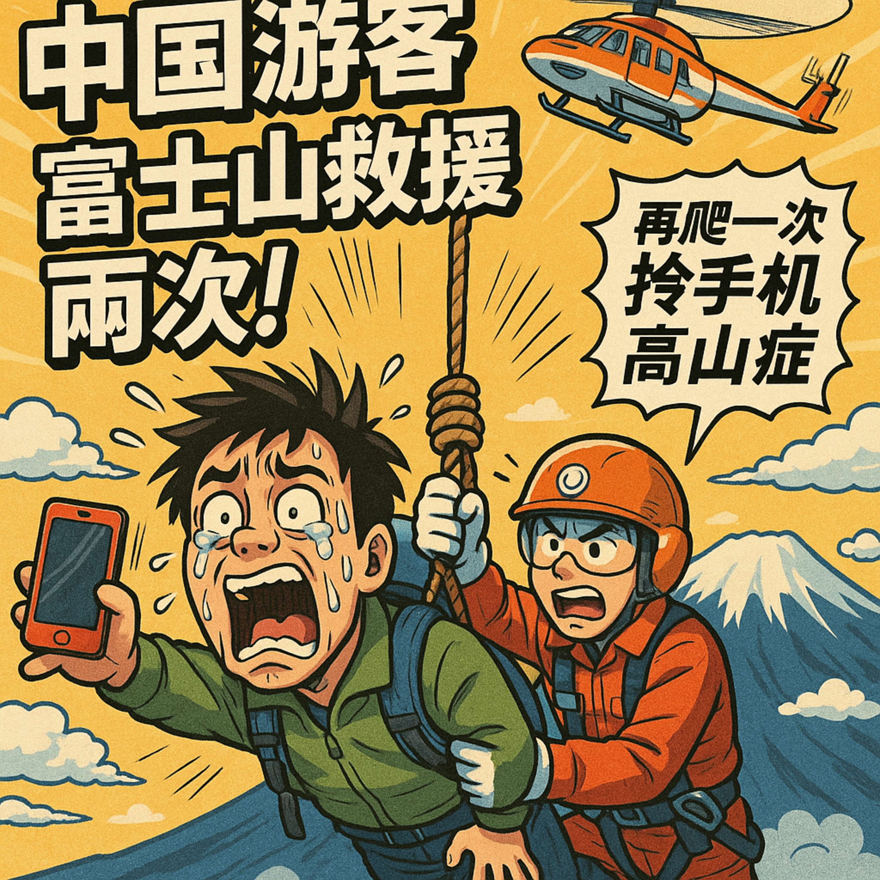 中國遊客,富士山救援玩足兩次!第二次因為要揾手機 (科技消息 29/05/2025)