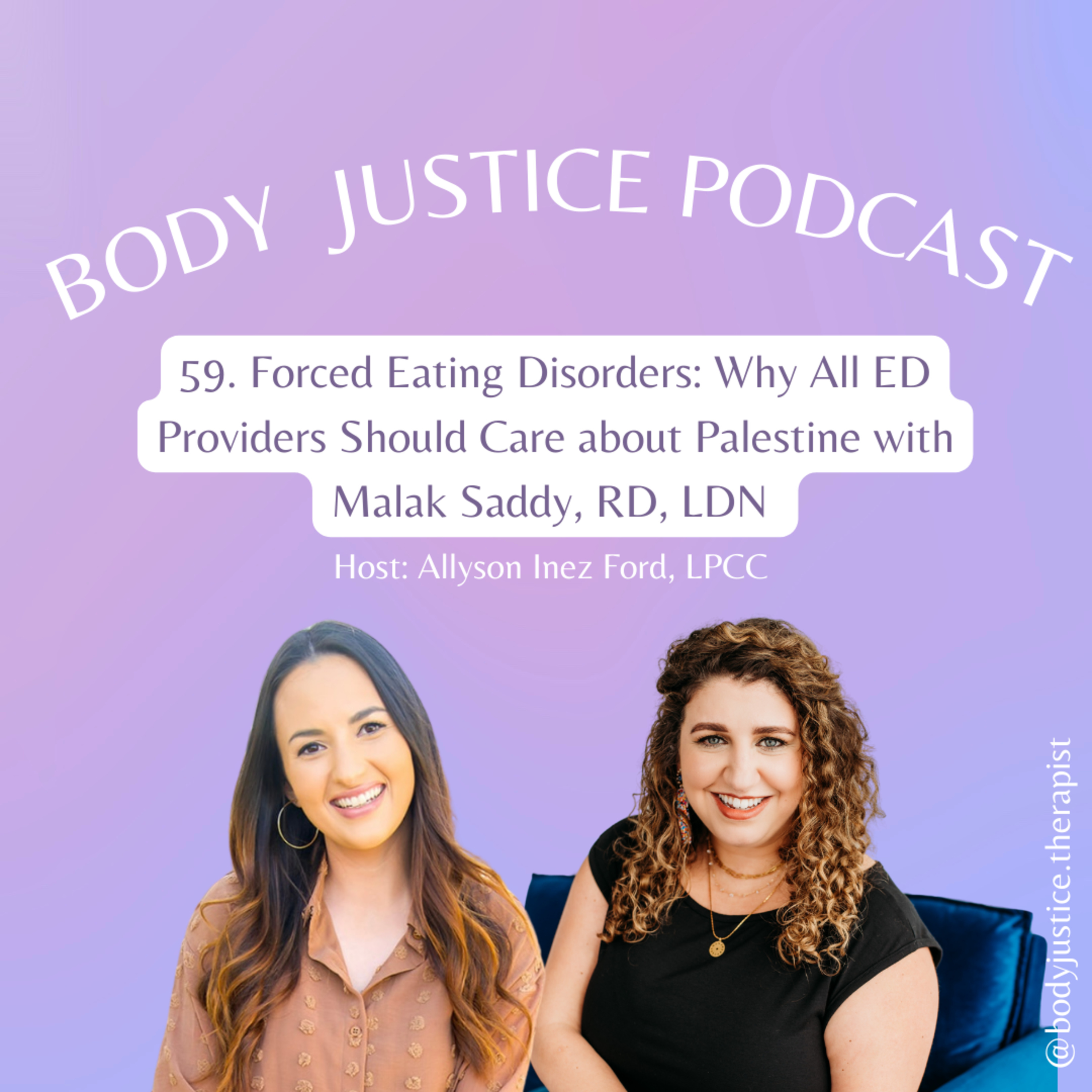 63. Re-release: Forced Eating Disorders: Why All Eating Disorder Providers Should Care About Palestine with Malak Saddy, RD, LDN episode artwork
