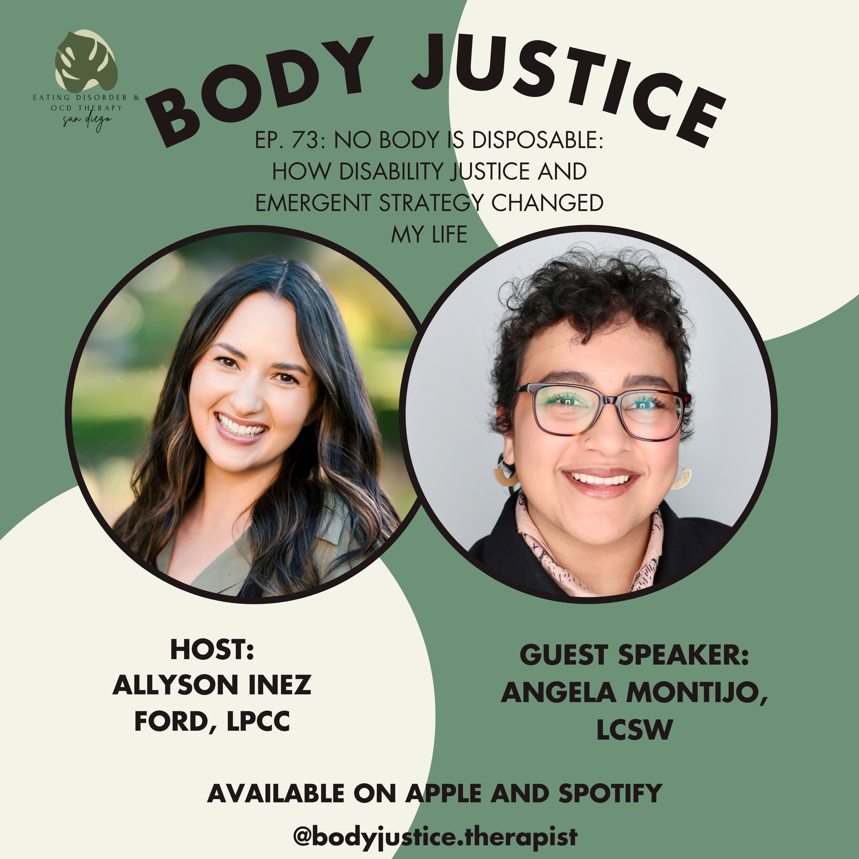 73. No Body is Disposable: How Disability Justice & Emergent Strategy Changed My Life with Angela Montijo, LCSW episode artwork