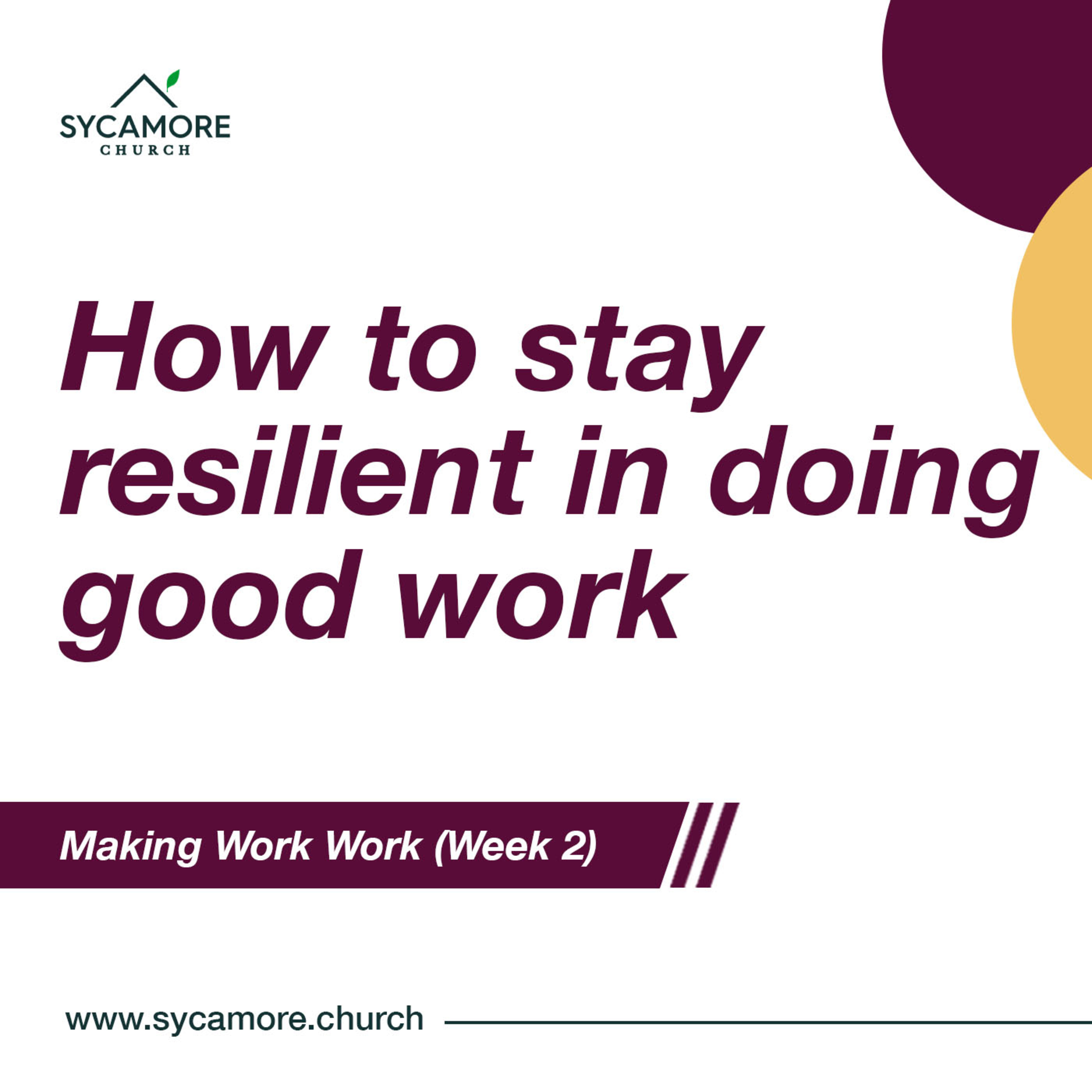 How To Stay Resilient In Doing Good Work | Making Work Work Week 2 | Pastor Tolulope Moody episode artwork