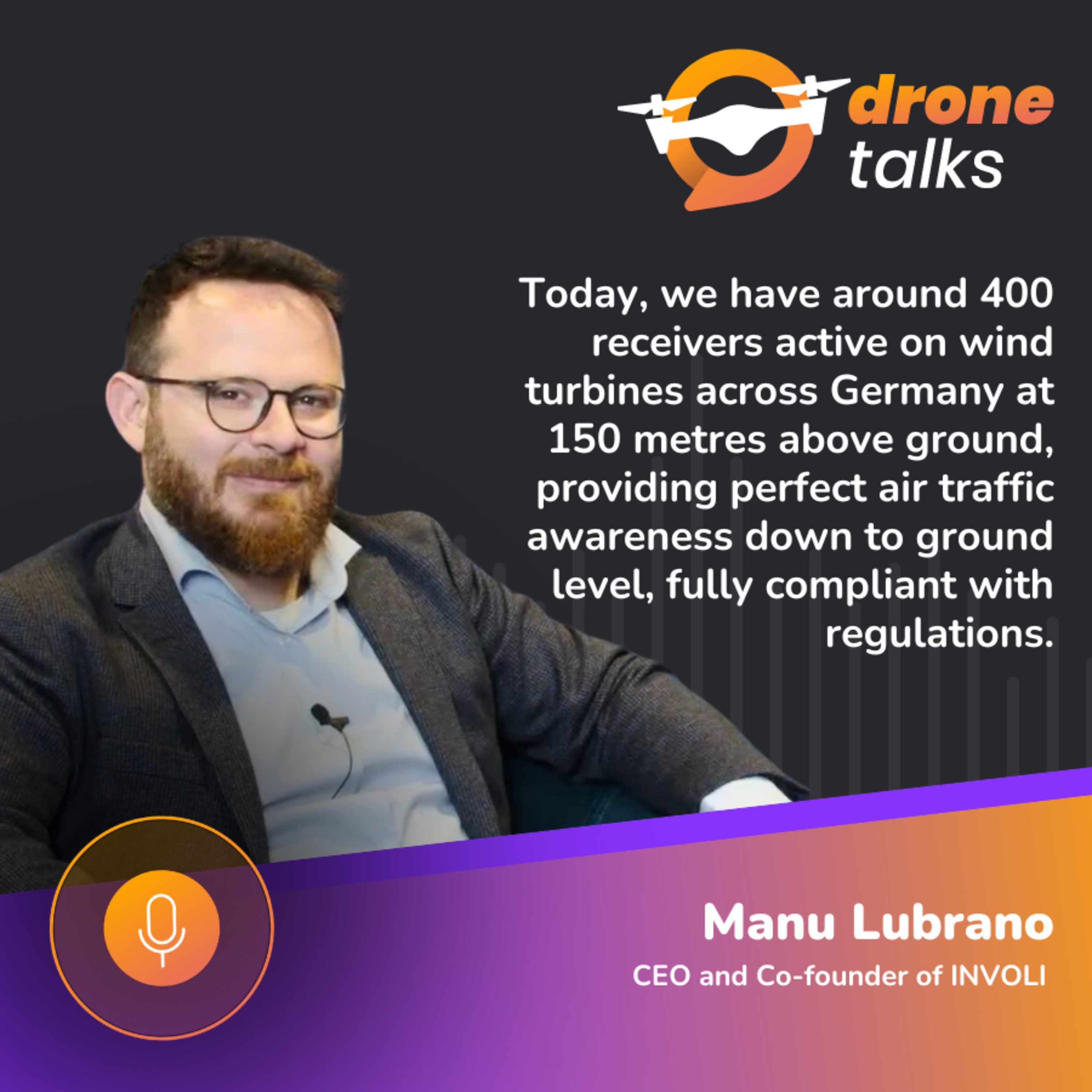DroneTalks | INVOLI’s impact on airspace management: Over 400 receivers installed, 150-metre coverage, and multilateration advancements powering global drone integration episode artwork