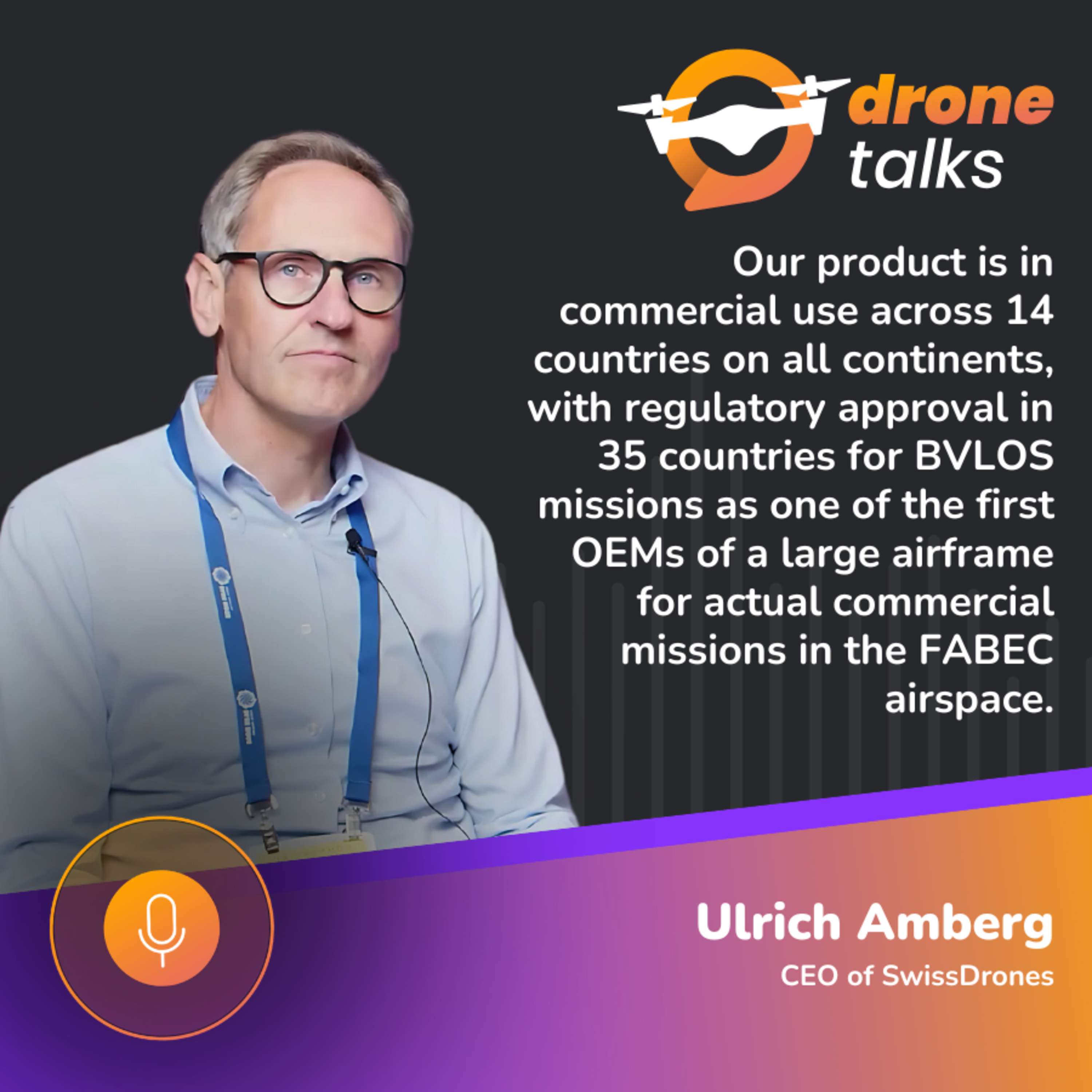 DroneTalks | SwissDrones: Unmanned helicopter systems with BVLOS operations in 14 countries and approvals in 35 episode artwork