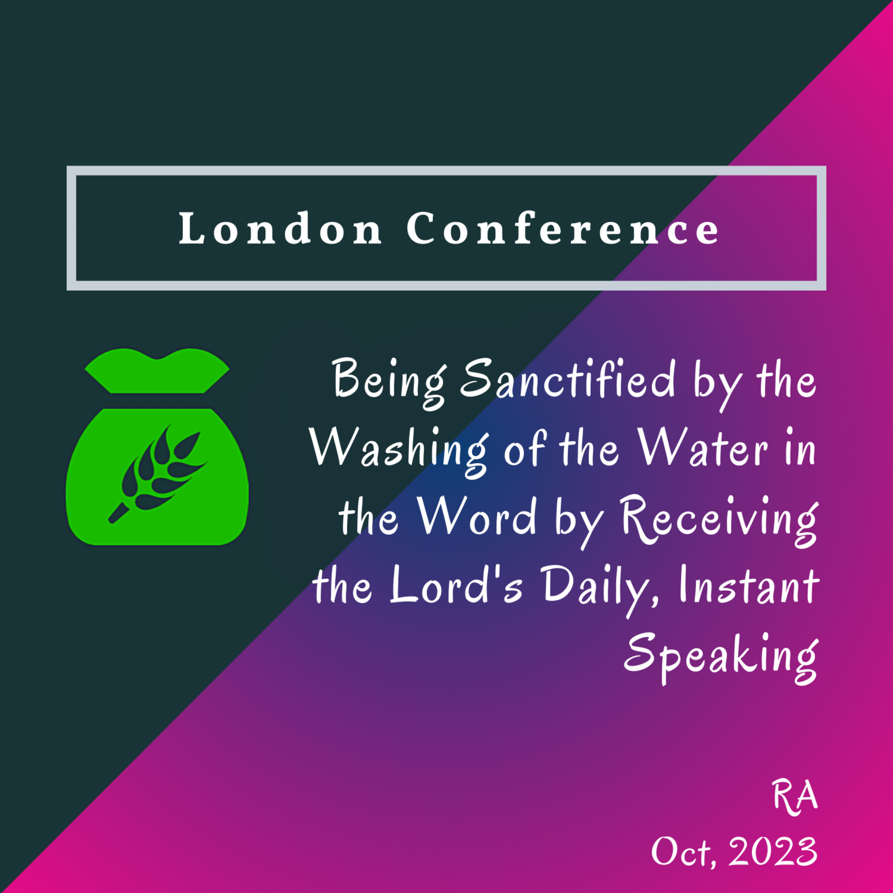 Msg 01 - Being Sanctified by the Washing of the Water in the Word by Receiving the Lord's Daily, Instant Speaking episode artwork