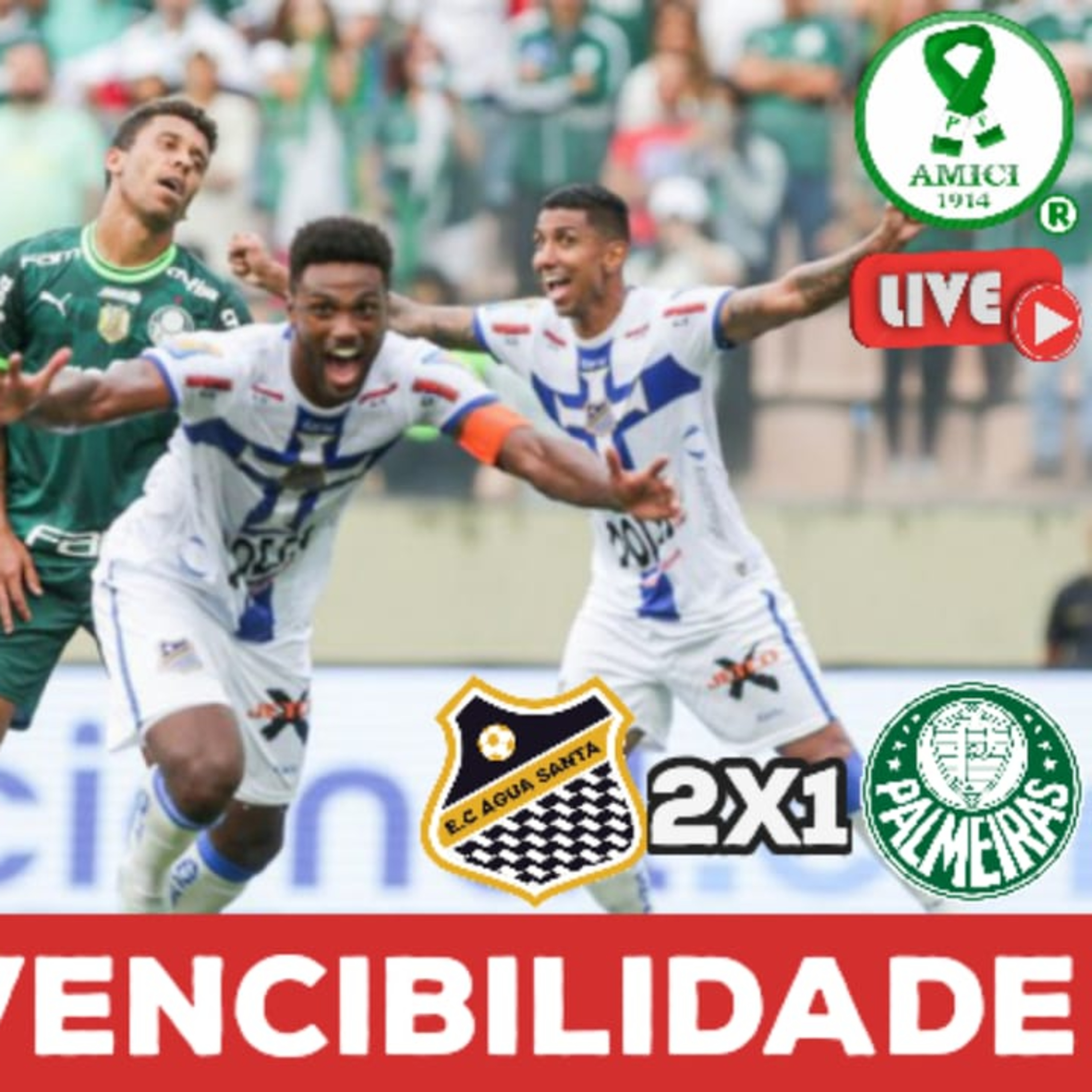 AO VIVO _ PALMEIRAS É DERROTADO PELO ÁGUA SANTA NA ARENA BARUERI _ ANÁLISE DO JOGO