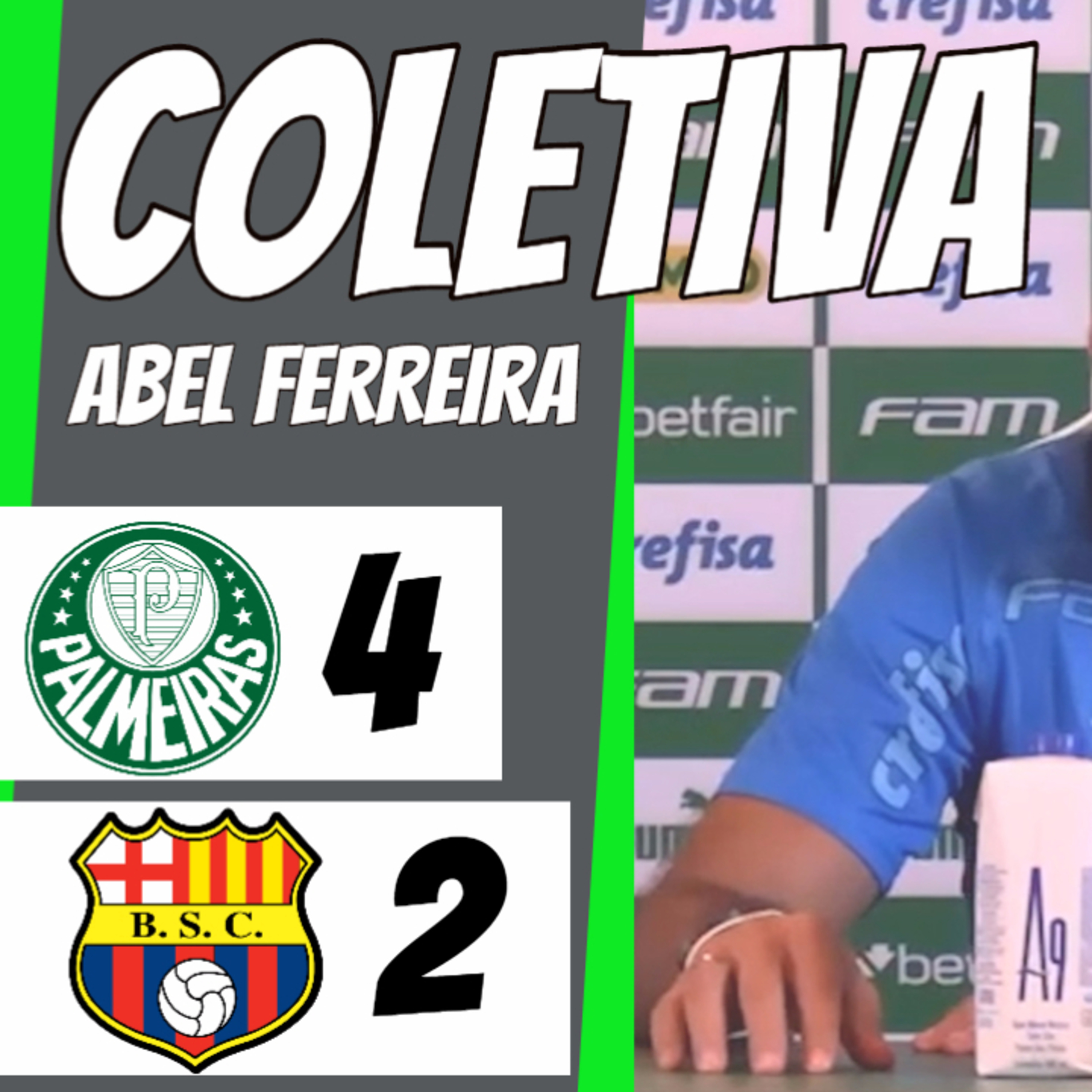 COLETIVA ABEL FERREIRA _ PALMEIRAS 4 x 2 BARCELONA _ LIBERTADORES 2023 _ AO VIVO