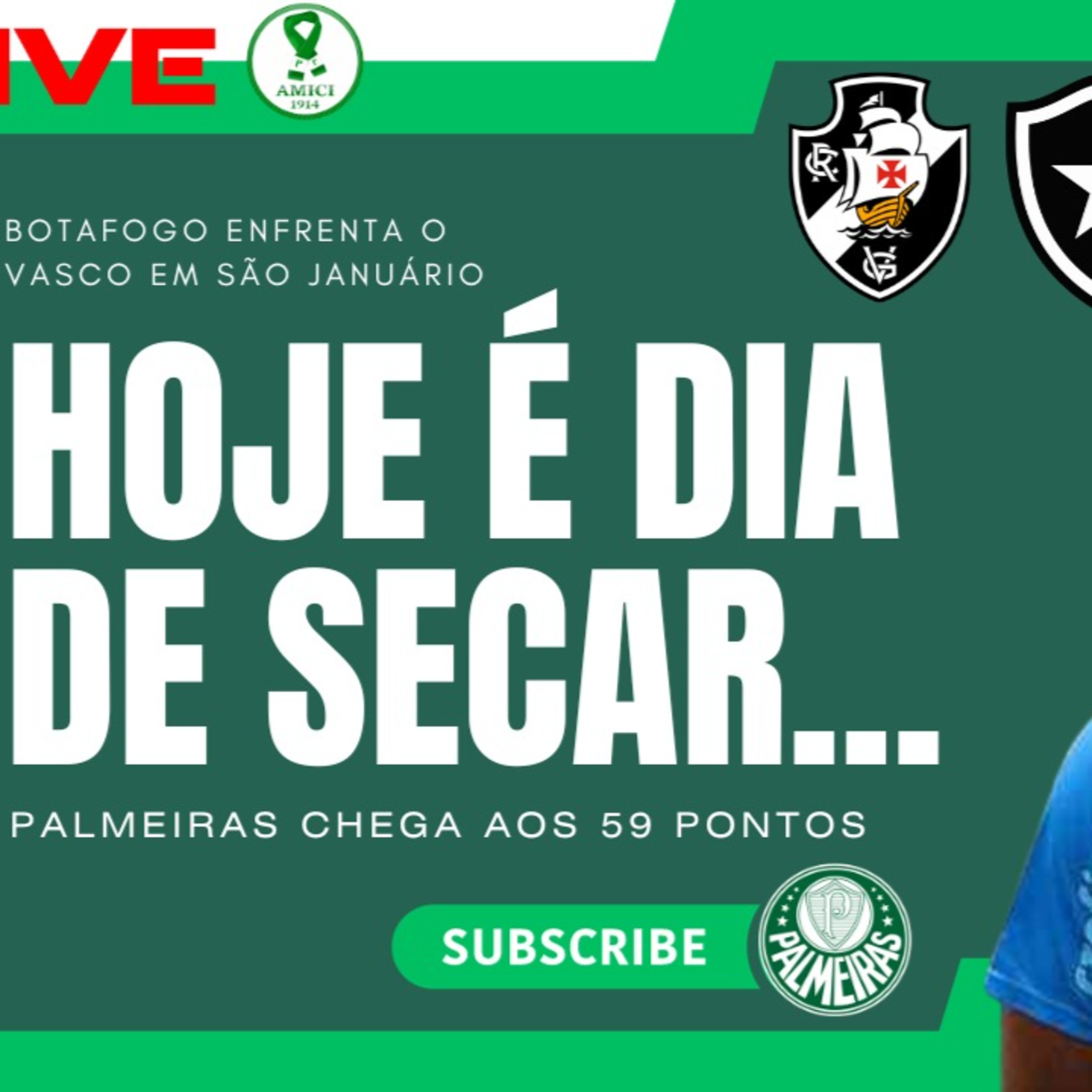 AO VIVO _ PALMEIRAS EMPATA EM PONTOS COM O BOTAFOGO E AGORA SECA O LIDÉR CONTRA O VASCO episode artwork