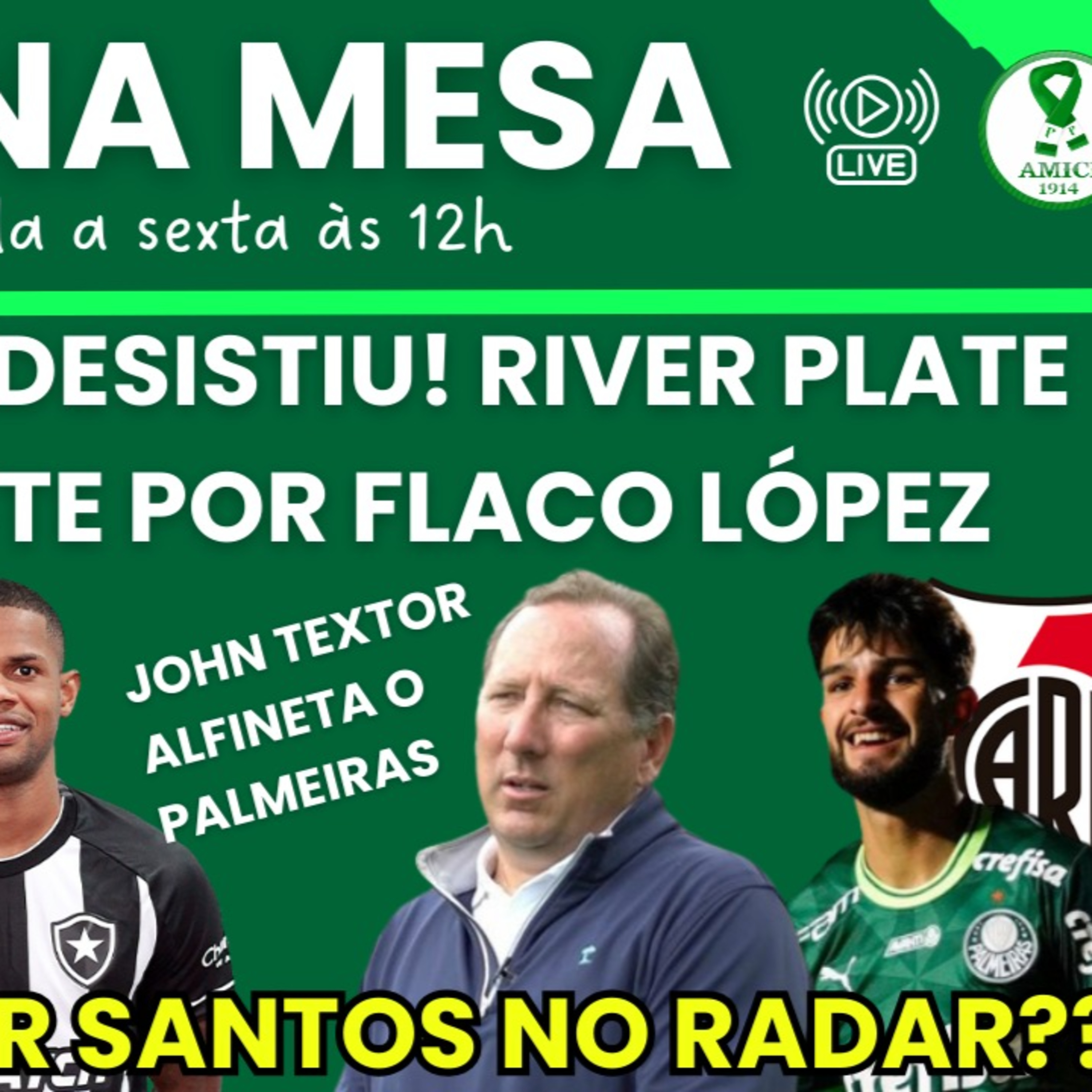 JOHN TEXTOR IRONIZA SUPOSTO INTERESSE DO PALMEIRAS EM JUNIIOR SANTOS _ FLACO NO RIVER_ VAI OU FICA_