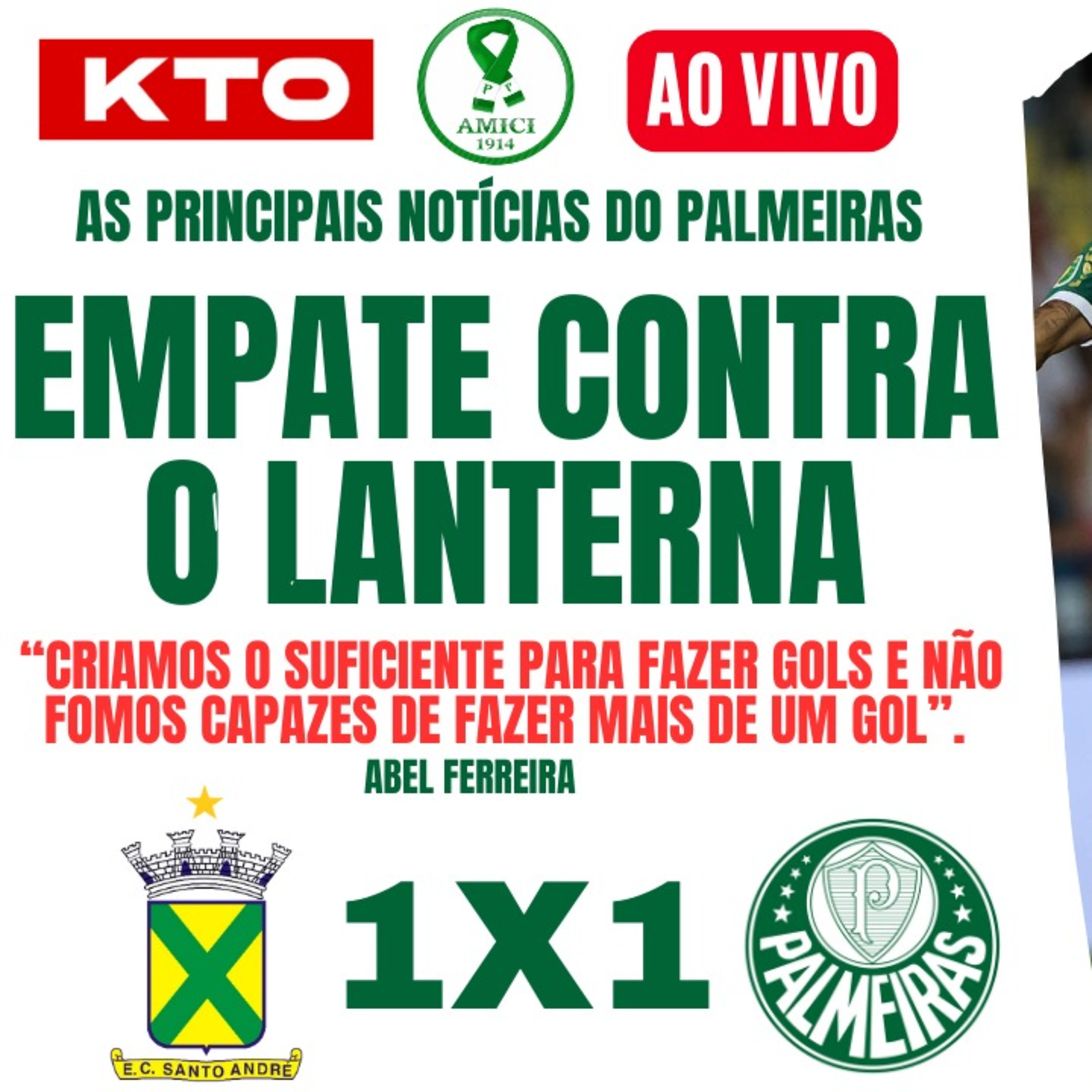 AO VIVO _ PALMEIRAS CEDE EMPATE NO FIM DO JOGO CONTRA O LANTERNA _ ANÁLISE DA RODADA _ COLETIVA ABEL
