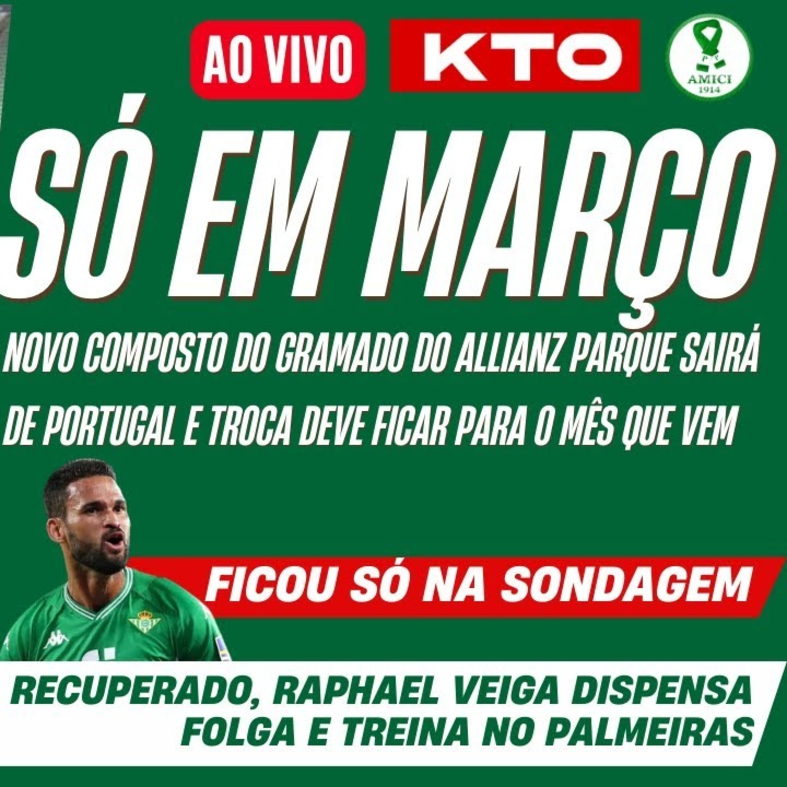 TROCA DO COMPOSTO DO GRAMADO DO ALLIANZ PARQUE FICA PRA MARÇO _ VEIGA VOLTOU _ WJ FICOU NA SONDAGEM