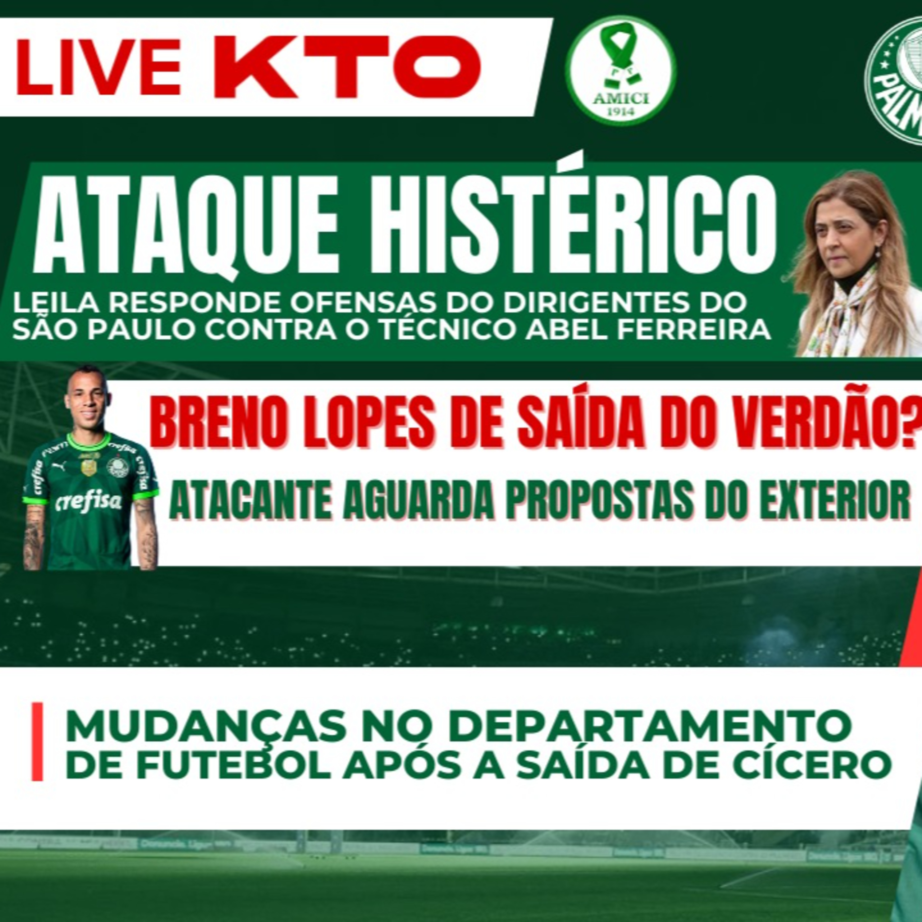 AO VIVO _ BRENO LOPES DE SAÍDA_ _ LEILA RESPONDE ATAQUE DOS TRIKAS _ ADIDAS OU PUMA NO PALMEIRAS_