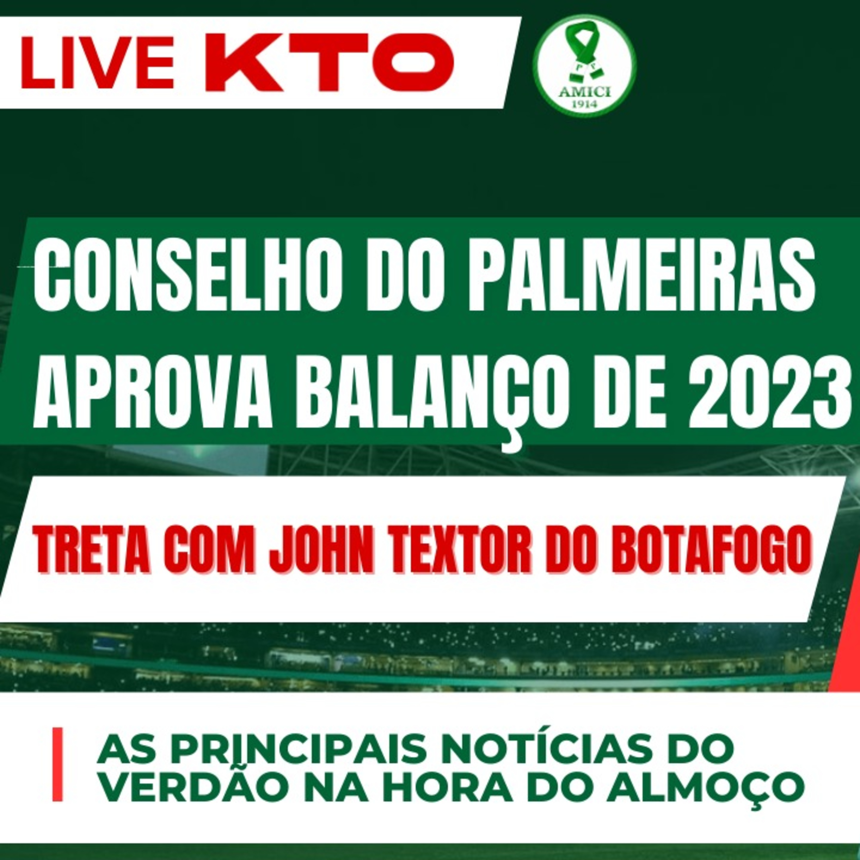 AO VIVO _ CONSELHO APROVA BALANÇO DE 2023 DO PALMEIRAS _ RESPOSTA A JOHN TEXTOR DO BOTAFOGO episode artwork