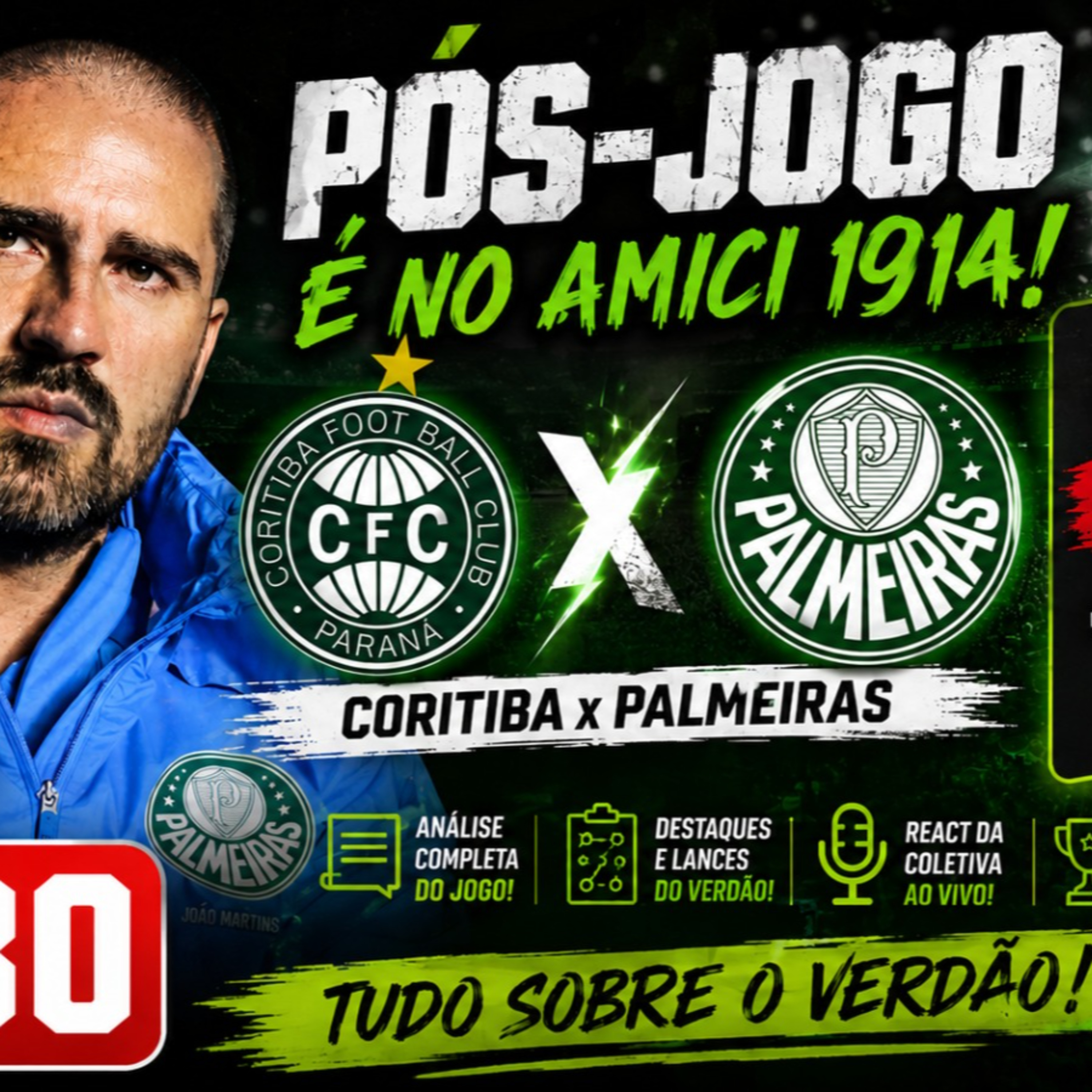 PÓS-JOGO CORITIBA x PALMEIRAS! Análise Completa + React da Coletiva de João Martins episode artwork